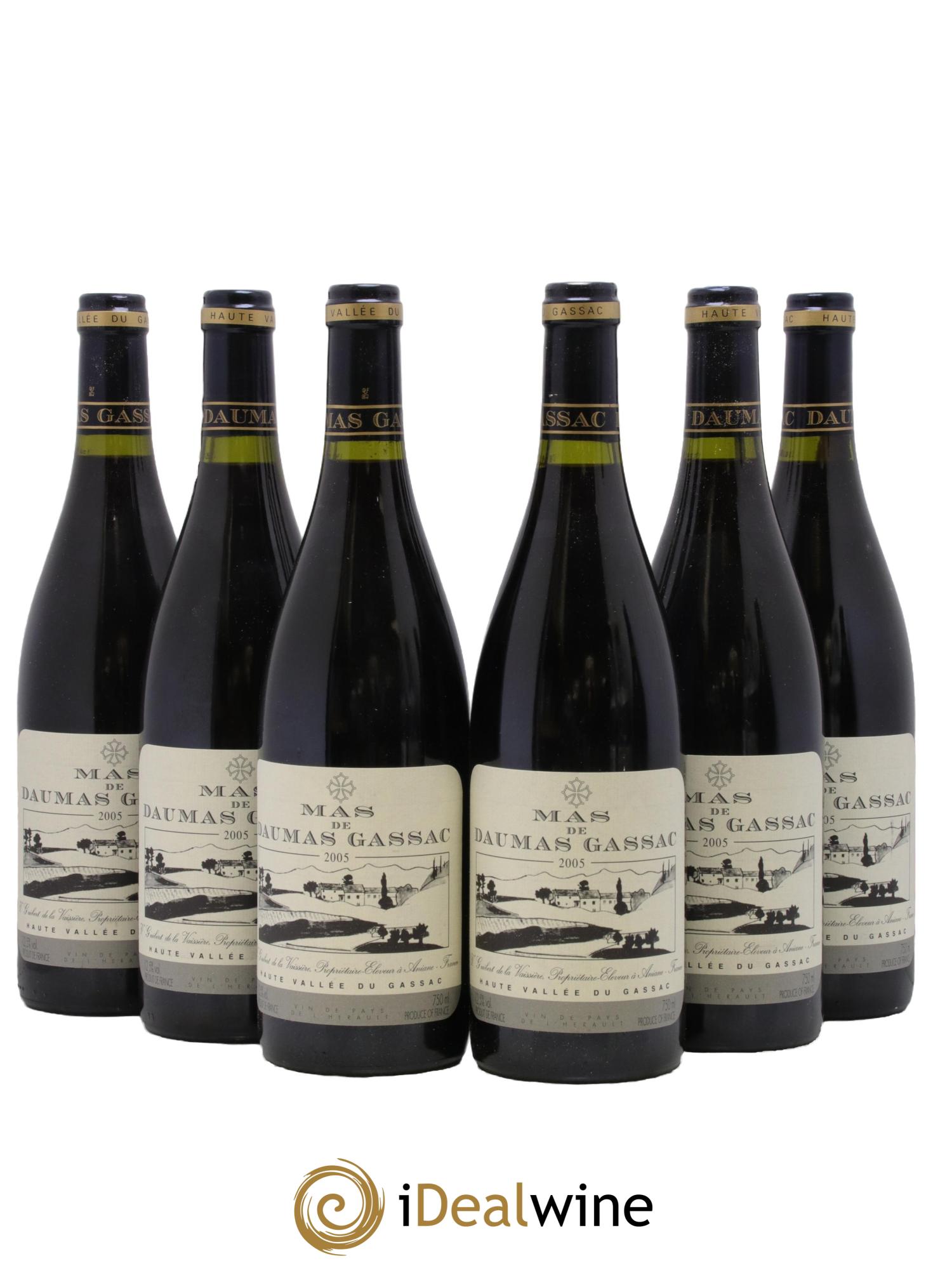 Saint-Guilhem-le-Désert - Cité d'Aniane Mas Daumas Gassac Famille Guibert de La Vaissière 2005 - Lotto di 6 bottiglie - 0