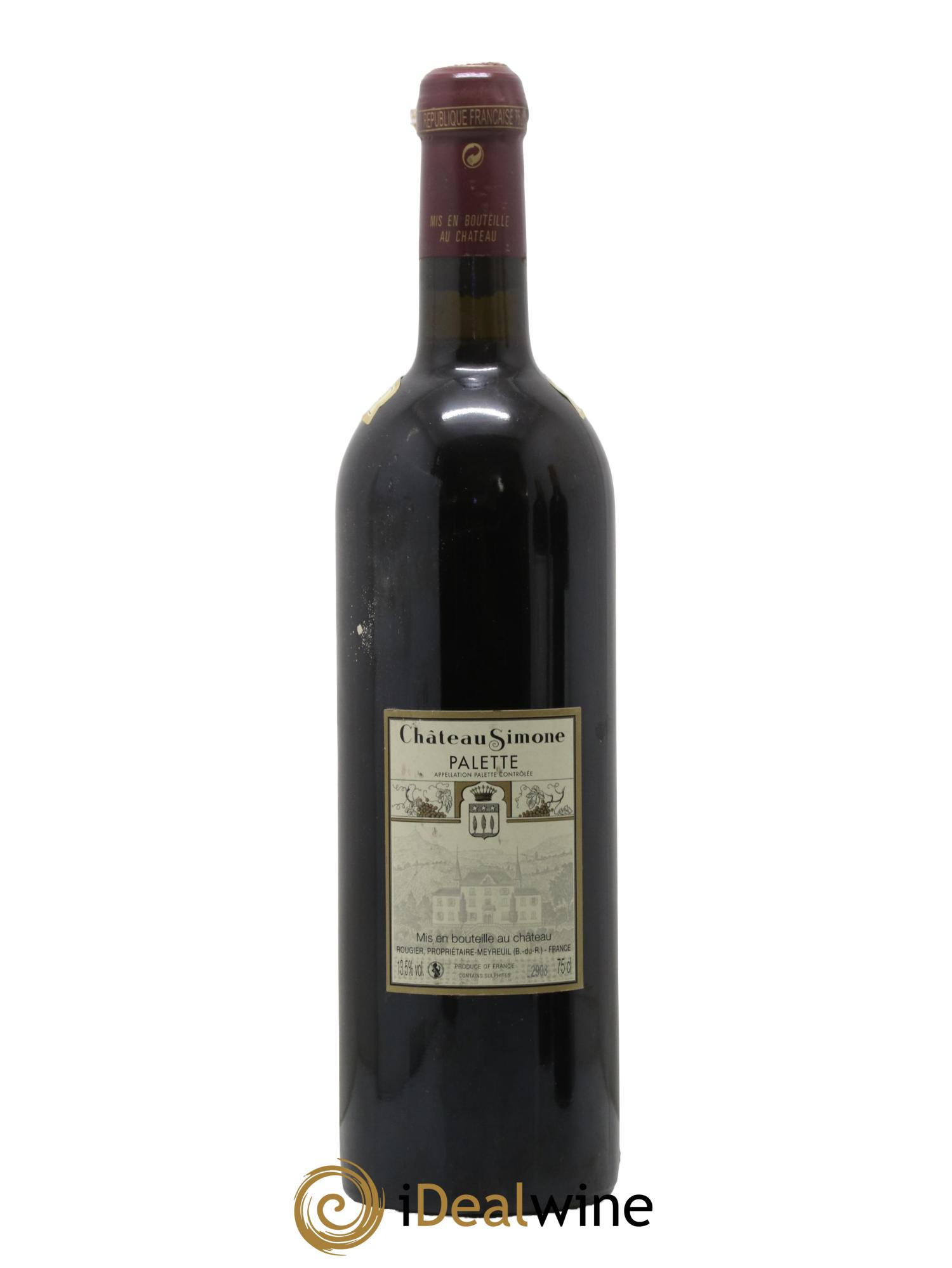 Palette Château Simone Famille Rougier 2010 - Lot de 1 bouteille - 1