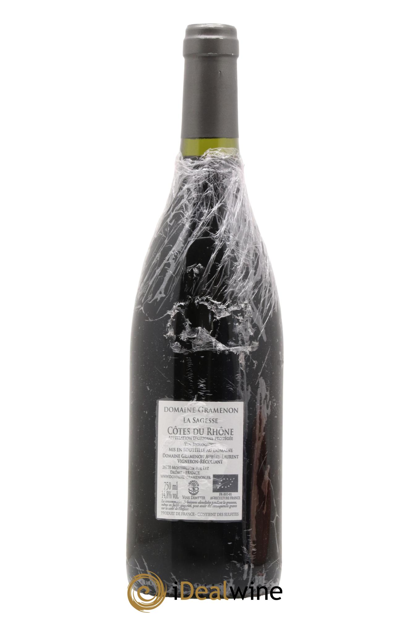 Côtes-du-Rhône La Sagesse Gramenon (Domaine) 2015 - Lot de 1 bouteille - 1