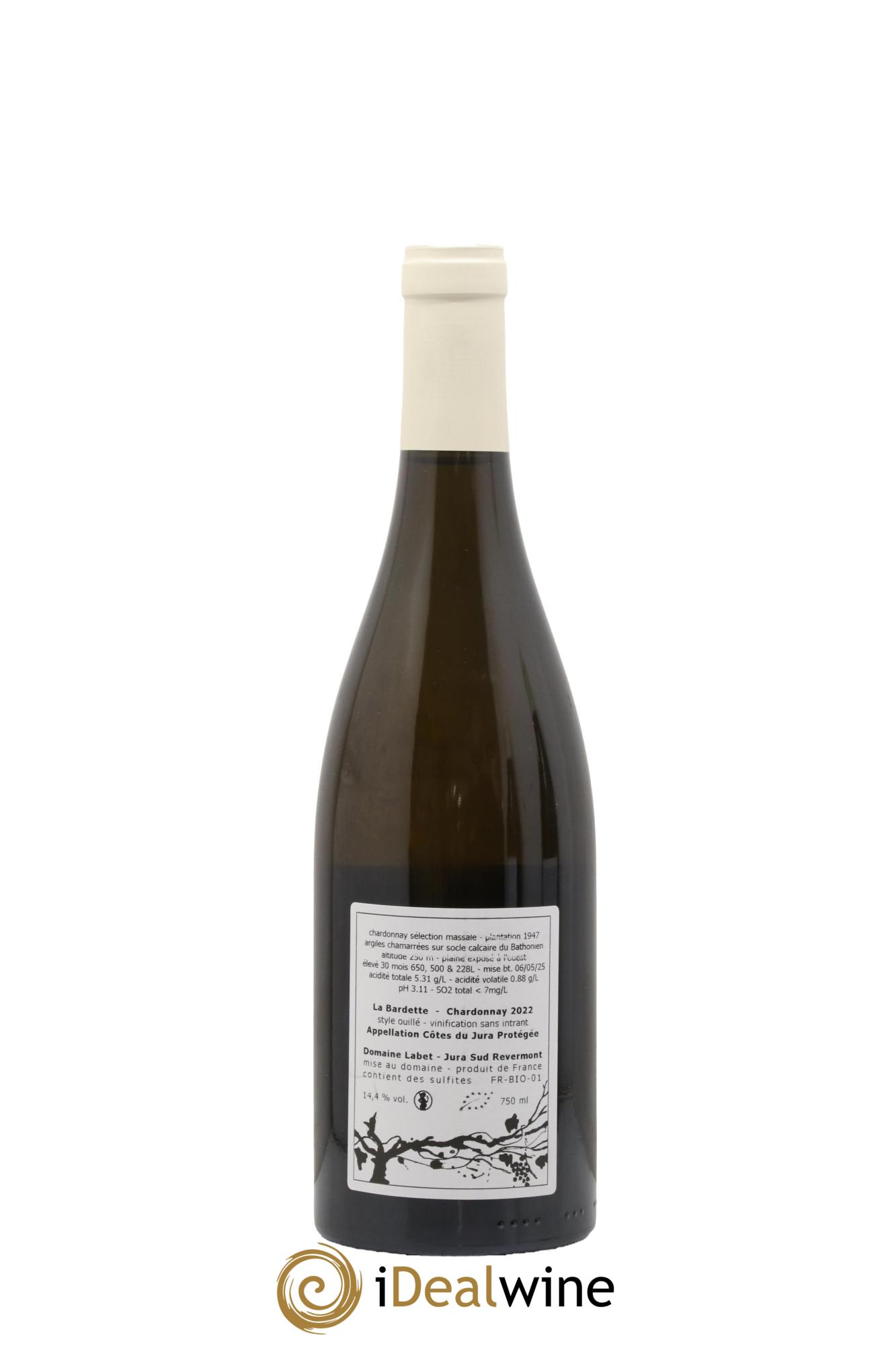 Côtes du Jura Chardonnay La Bardette Romain - Julien  - Charline Labet 2022 - Lotto di 1 bottiglia - 1