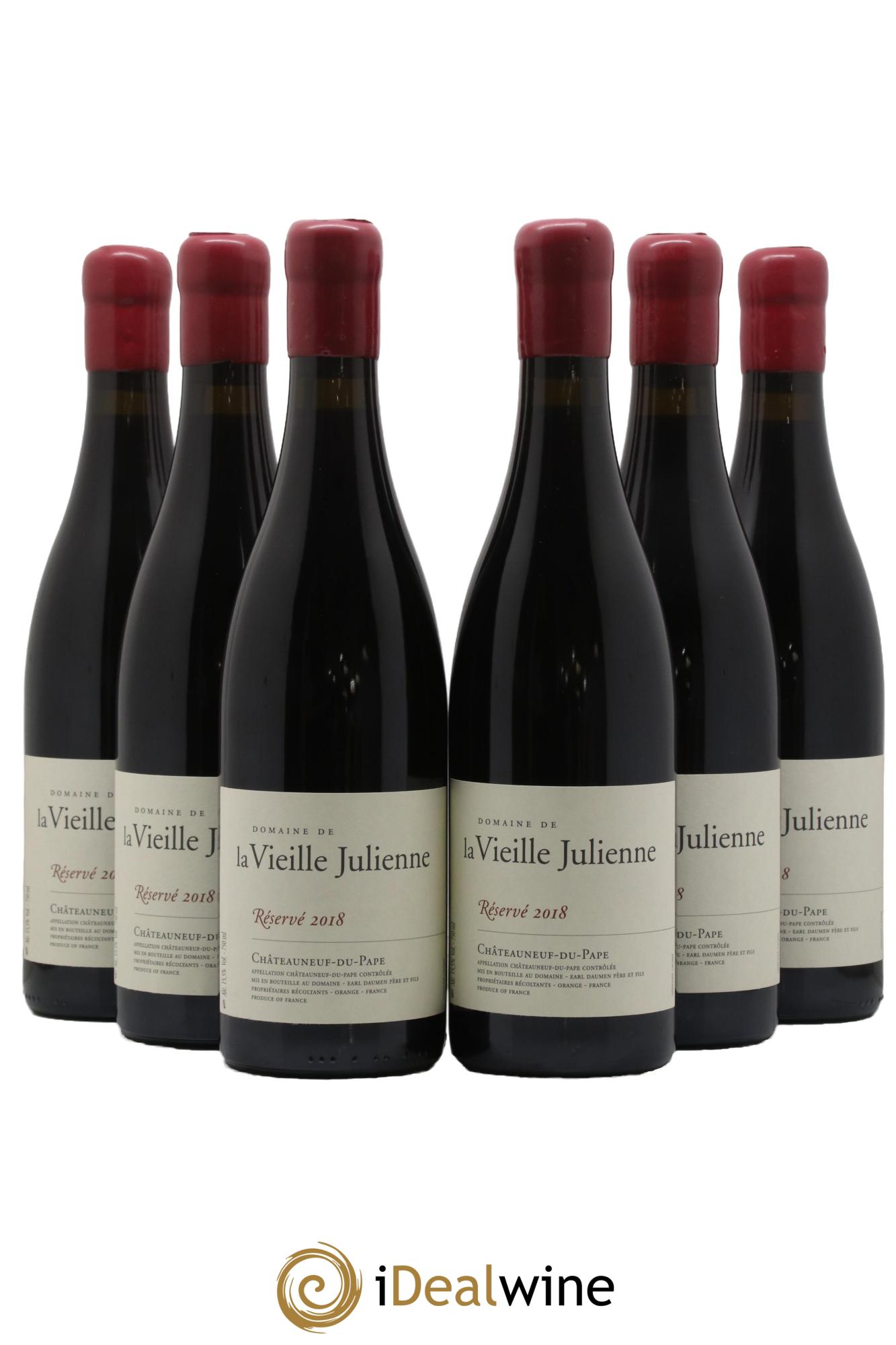 Châteauneuf-du-Pape Vieille Julienne (Domaine de la) Réservé Jean-Paul Daumen 2018 - Lot of 6 bottles - 0