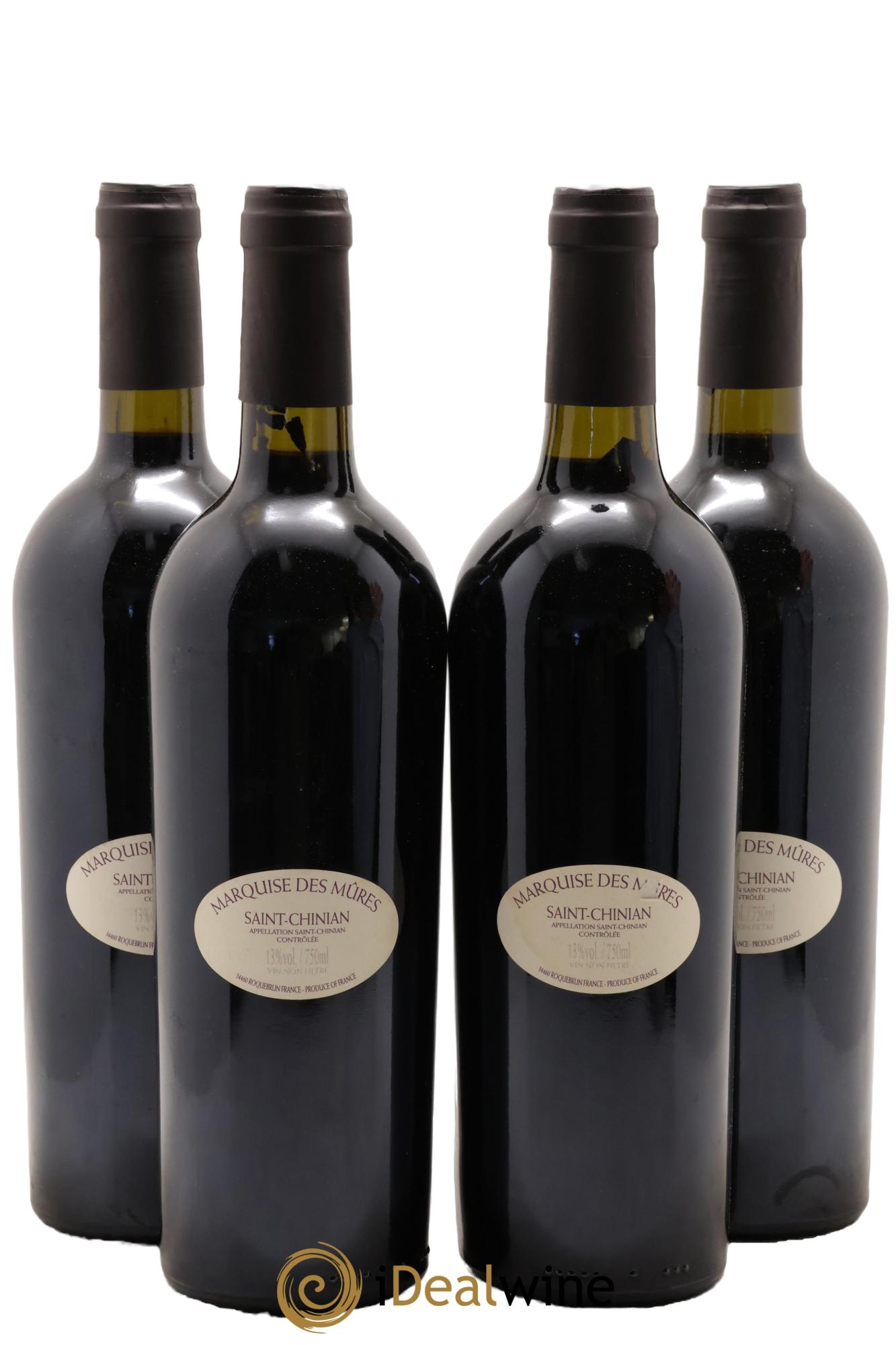 Saint-Chinian Réserve Des Marquises Domaine Marquises Des Mûres 2001 - Lot de 4 bouteilles - 1