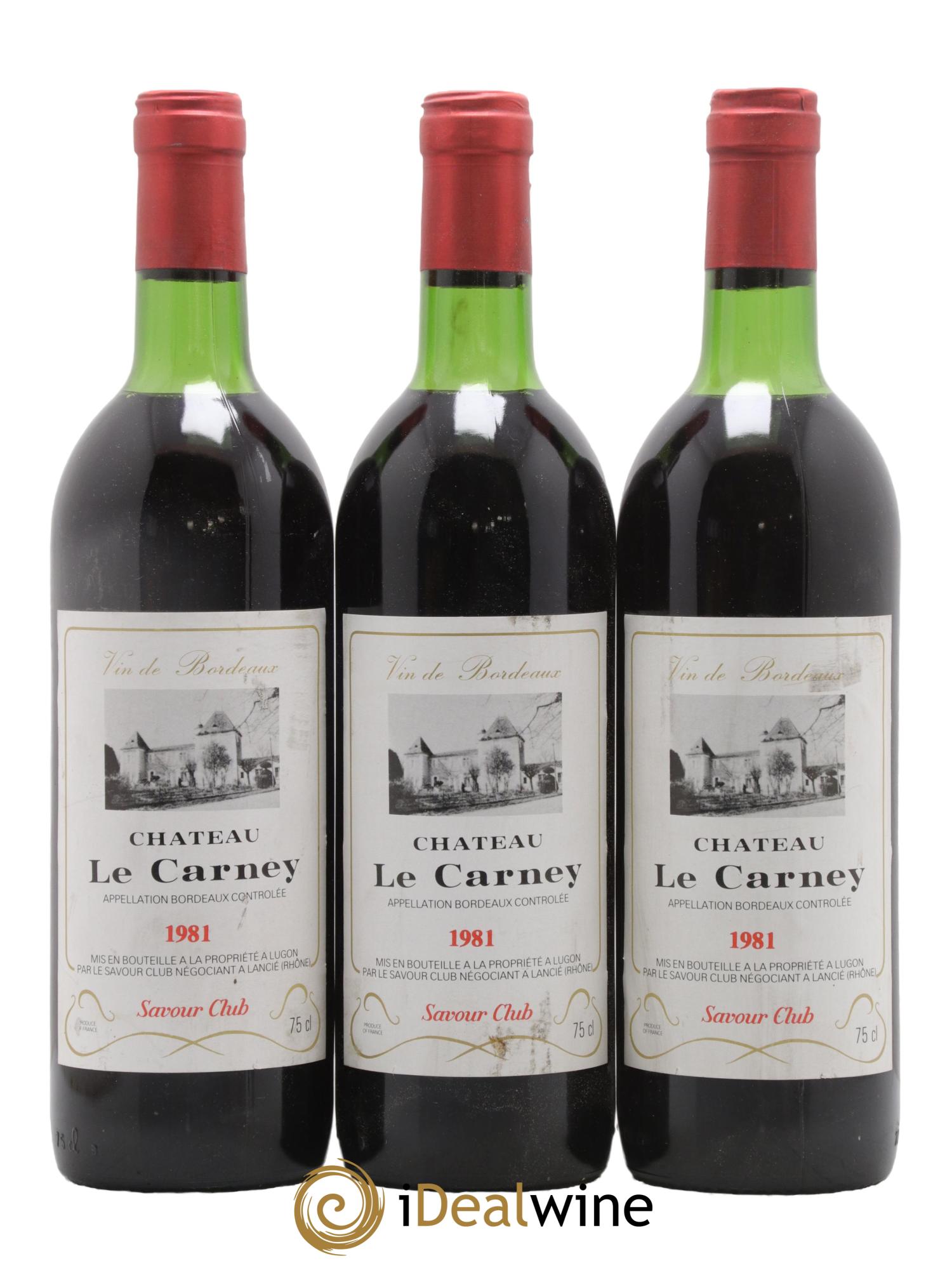 Bordeaux Château Le Carney 1981 - Lot de 3 bouteilles - 0