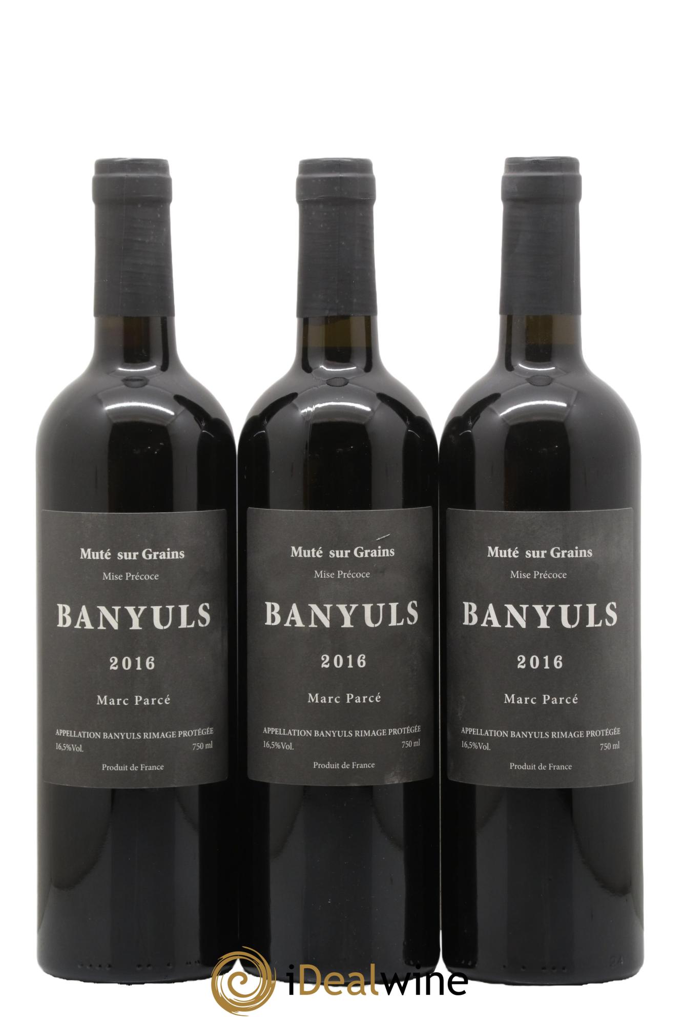 Banyuls Muté sur Grains Banyuls Parcé Frères 2016 - Lot de 3 bouteilles - 0