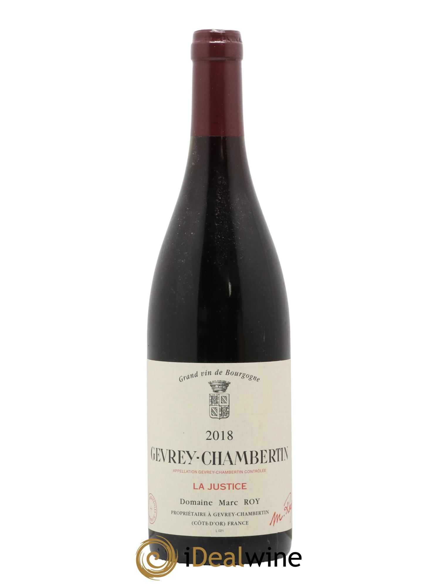 Gevrey-Chambertin La Justice Marc Roy 2018 - Lot de 1 bouteille - 0
