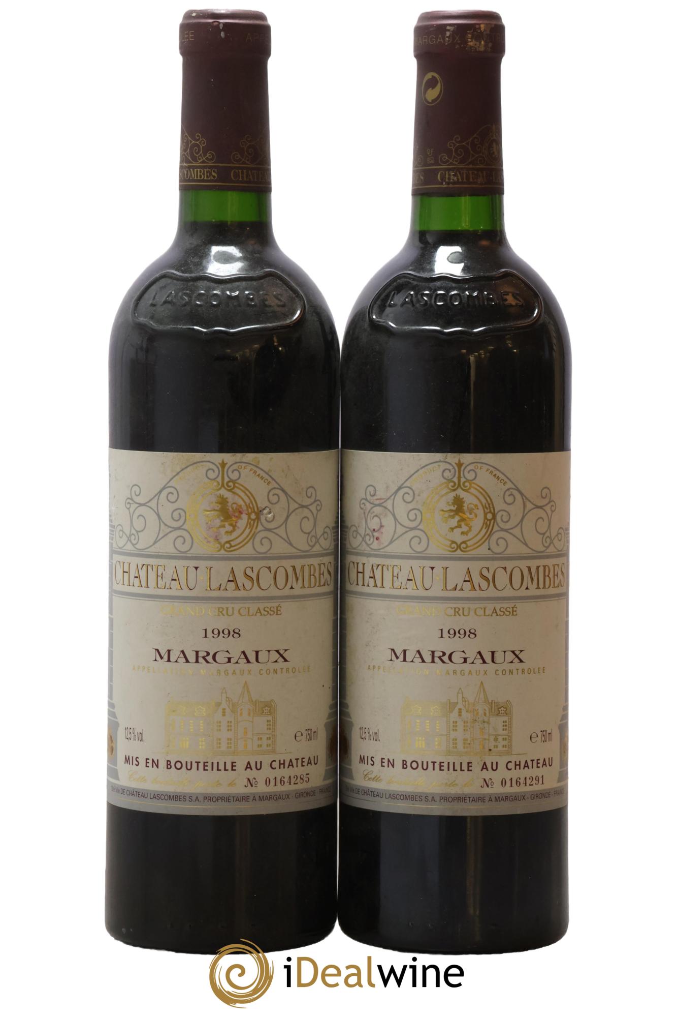 Château Lascombes 2ème Grand Cru Classé 1998 - Lotto di 2 bottiglie - 0