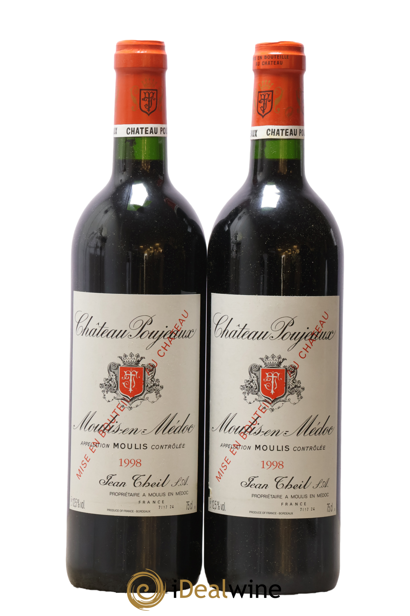 Château Poujeaux 1998 - Lot de 2 bouteilles - 0