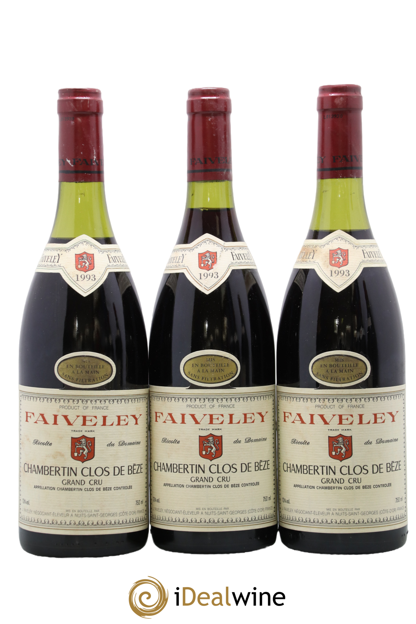 Chambertin Clos de Bèze Grand Cru Faiveley 1993 - Lot of 3 bottles - 0