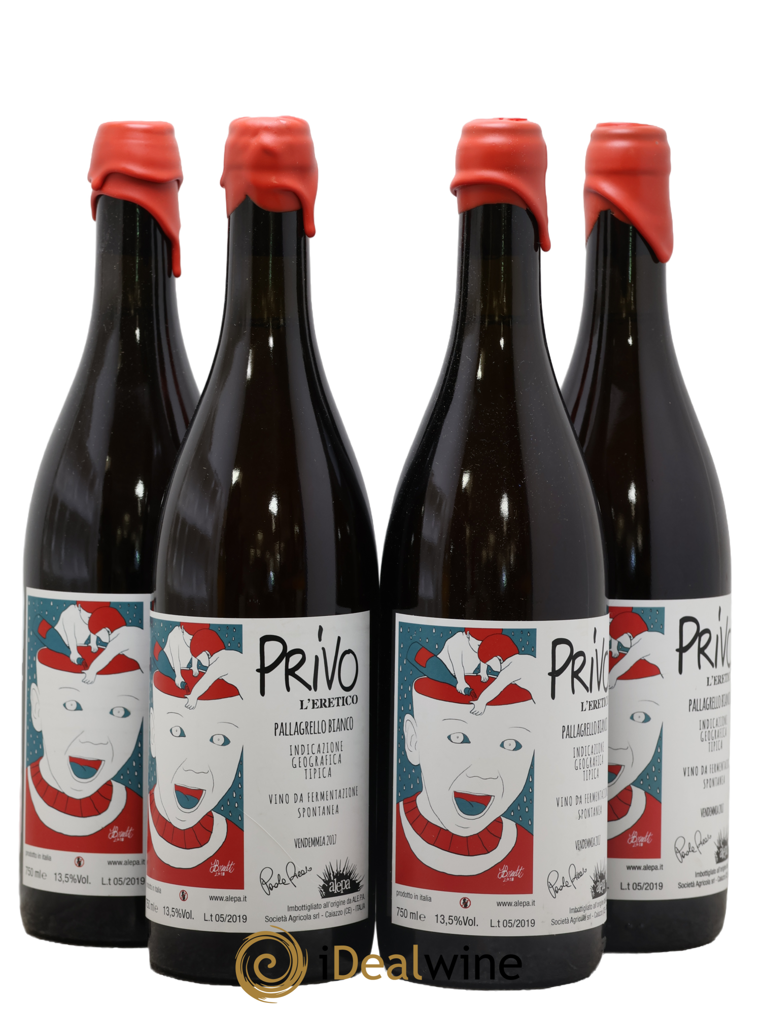 Italie IGP Pallagrello Bianco Privo L'Eretico A.L.E.P.A 2017 - Lot of 4 bottles - 0