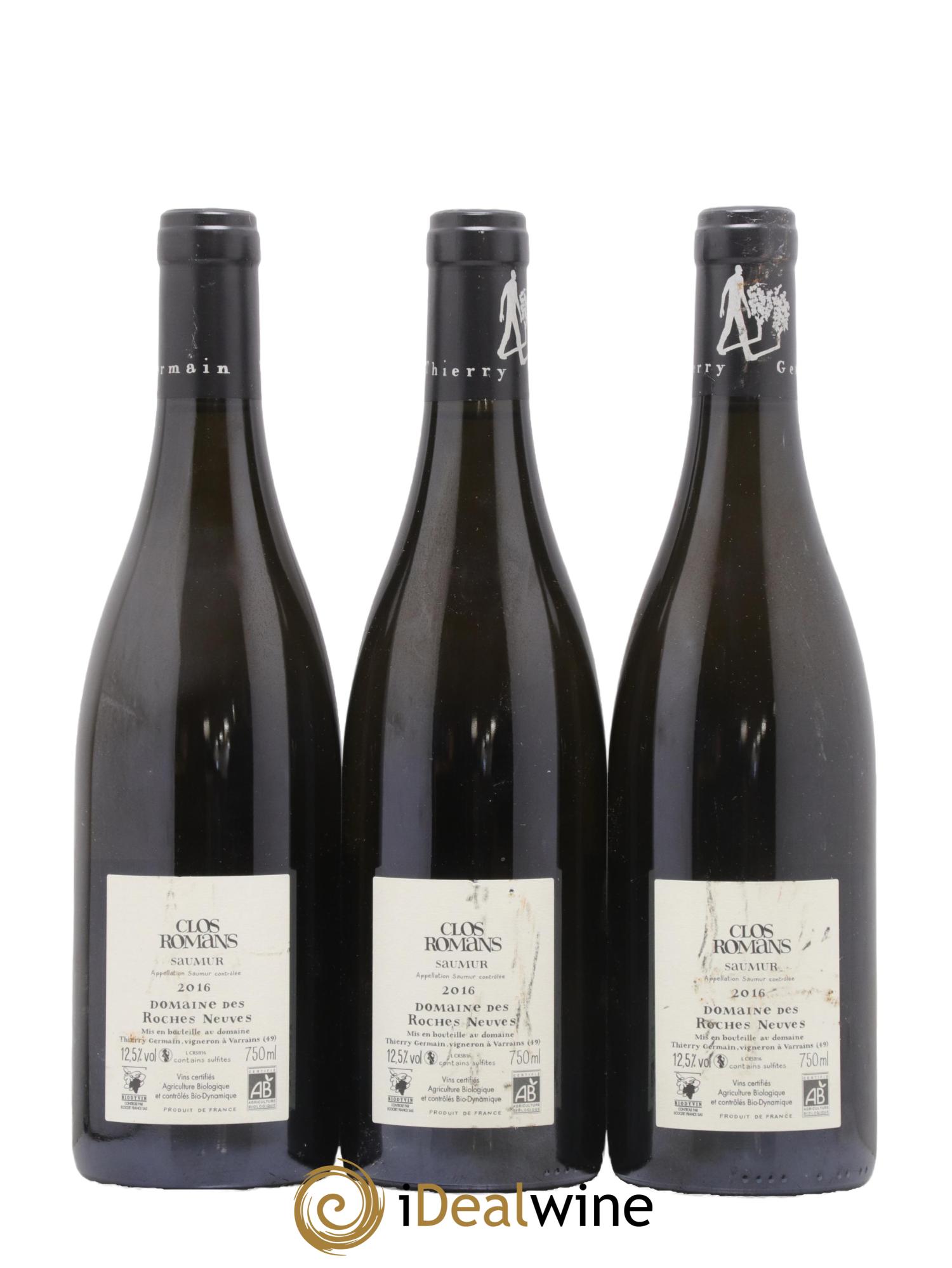 Saumur Clos Romans Domaine des Roches Neuves - Thierry Germain 2016 - Lot de 3 bouteilles - 1