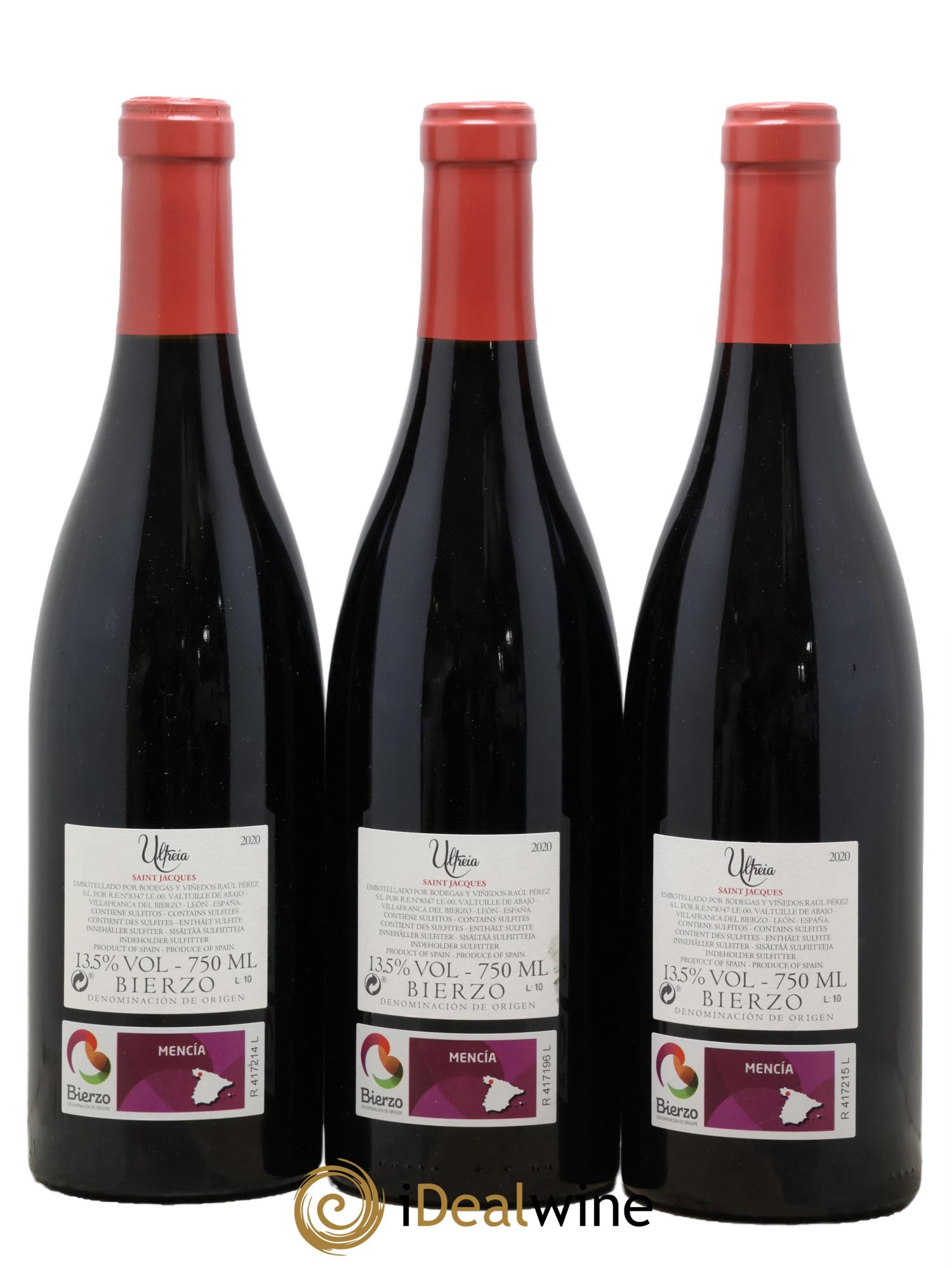 Bierzo DO Ultreia St Jacques R.Perez 2020 - Lot of 3 bottles - 1