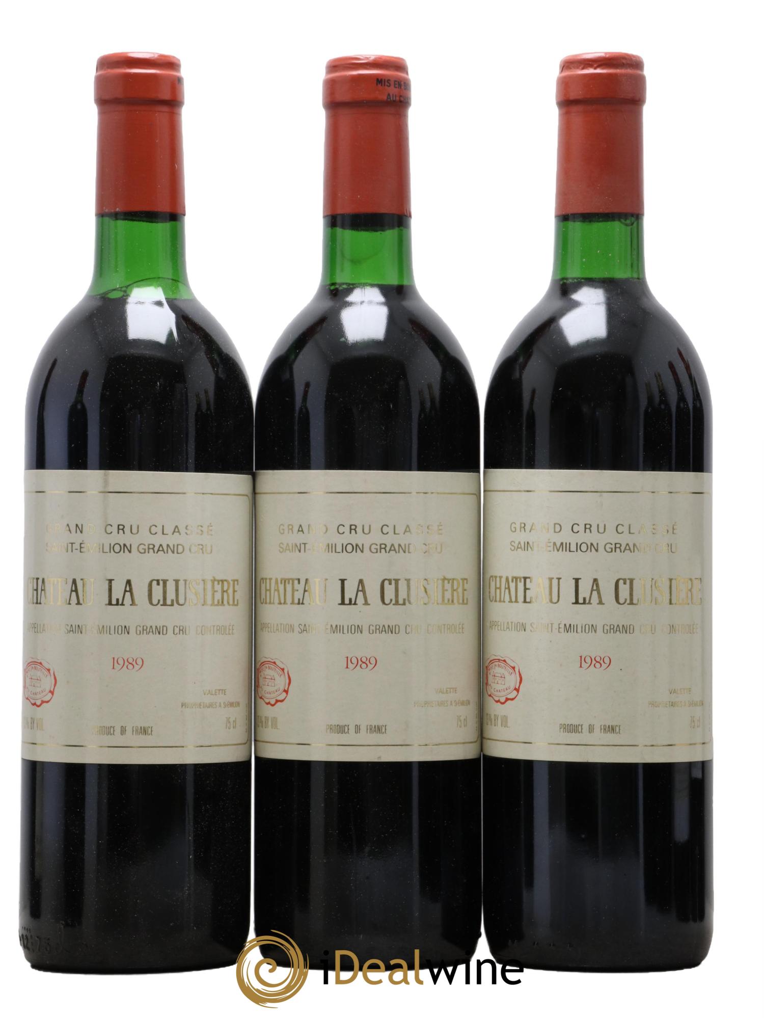Château la Clusière 1989 - Lot de 3 bouteilles - 0