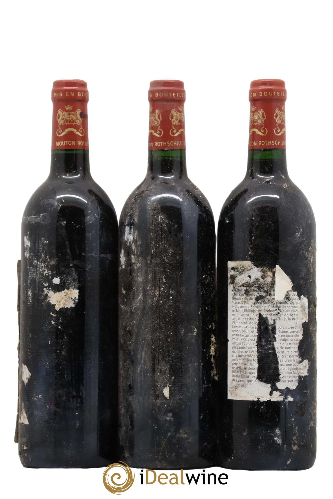 Château Mouton Rothschild 1er Grand Cru Classé 1995 - Lot of 3 bottles - 1