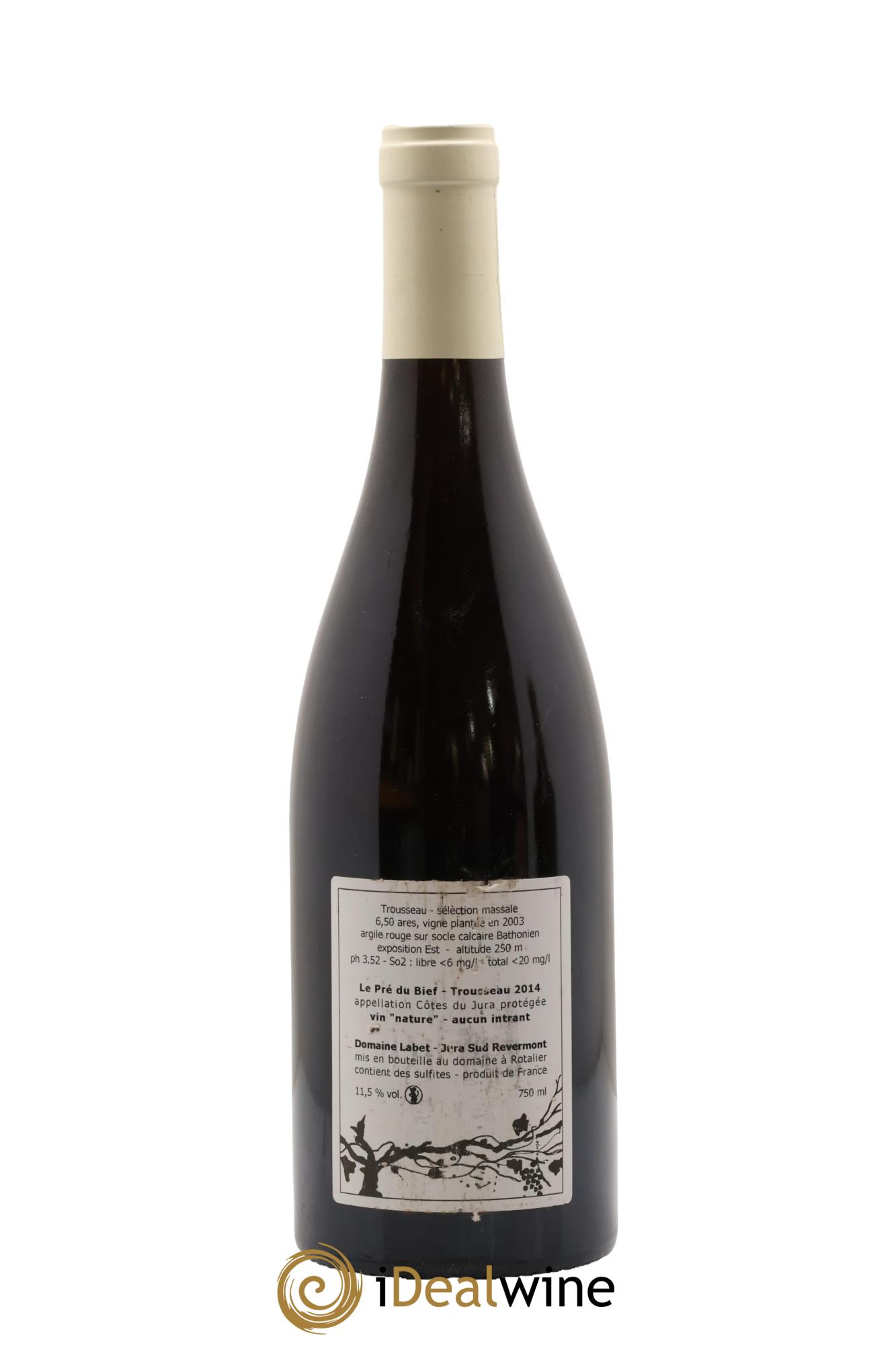 Côtes du Jura Trousseau Le Pré du Bief Labet (Domaine) 2014 - Lot of 1 bottle - 1