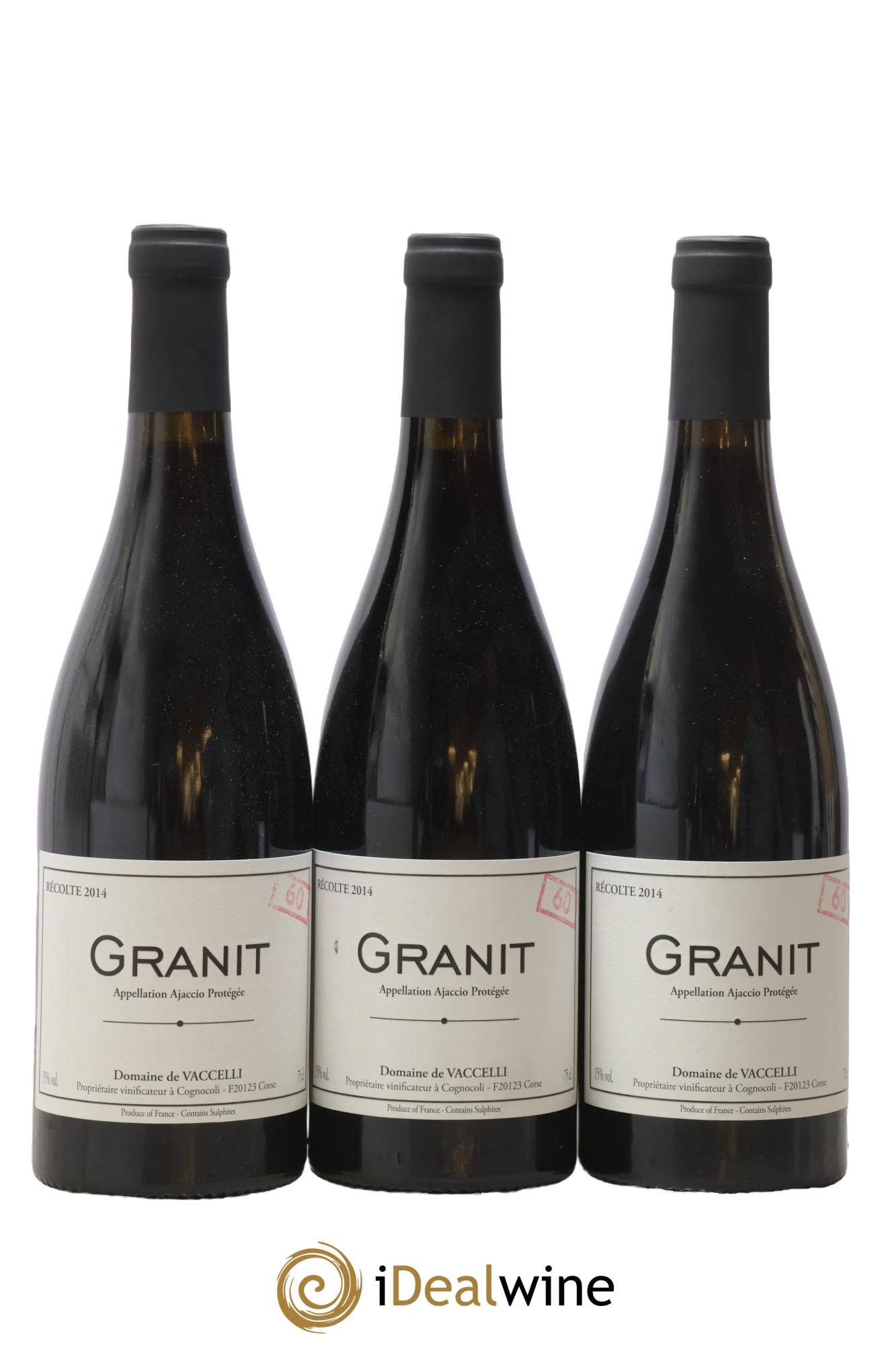 Ajaccio Granit 60 Vaccelli 2014 - Posten von 3 Flaschen - 0