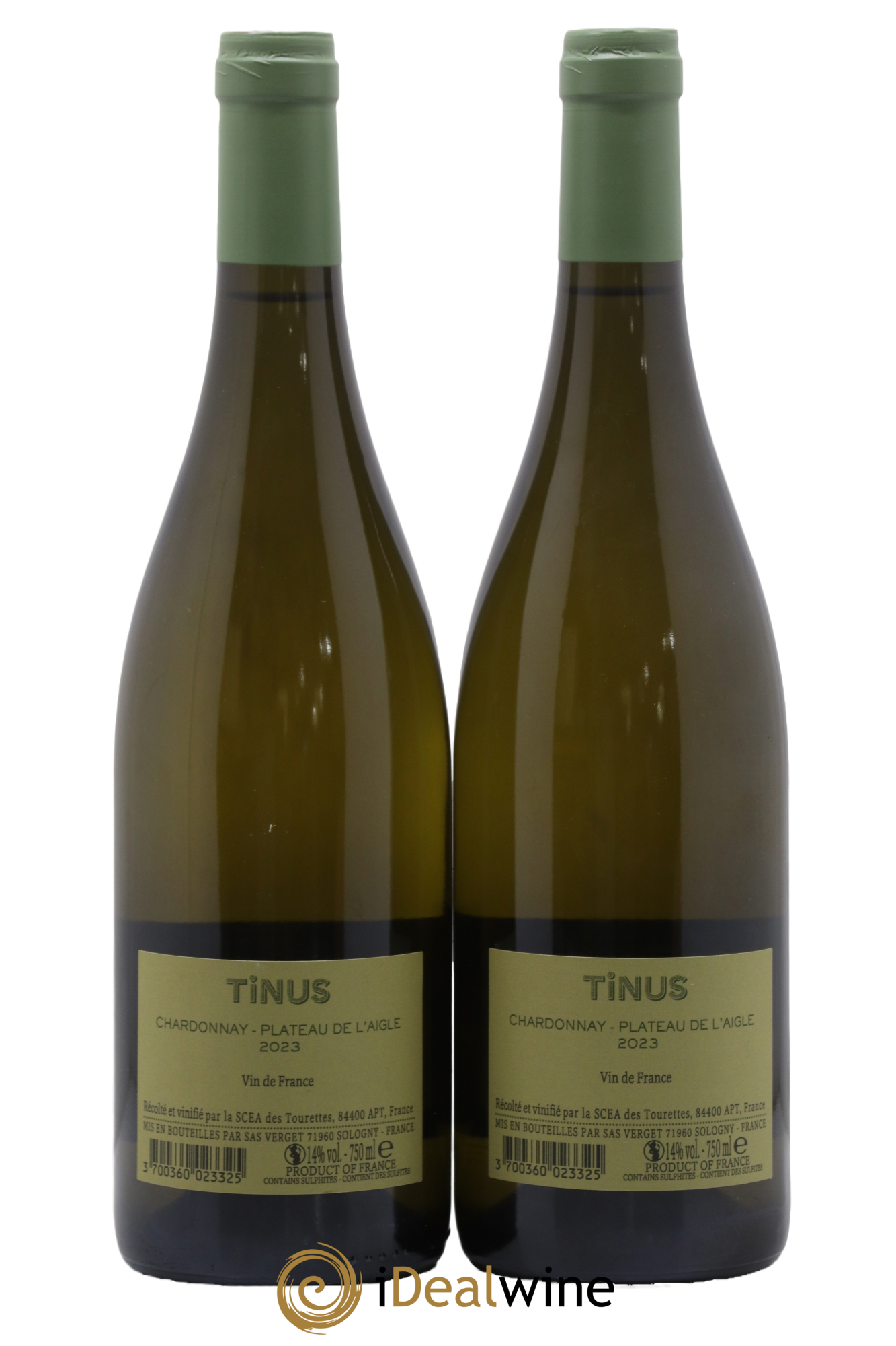 Vin de France Château des Tourettes Tinus Chardonnay Plateau de l'Aigle Jean-Marie Guffens 2023 - Lot of 2 bottles - 1