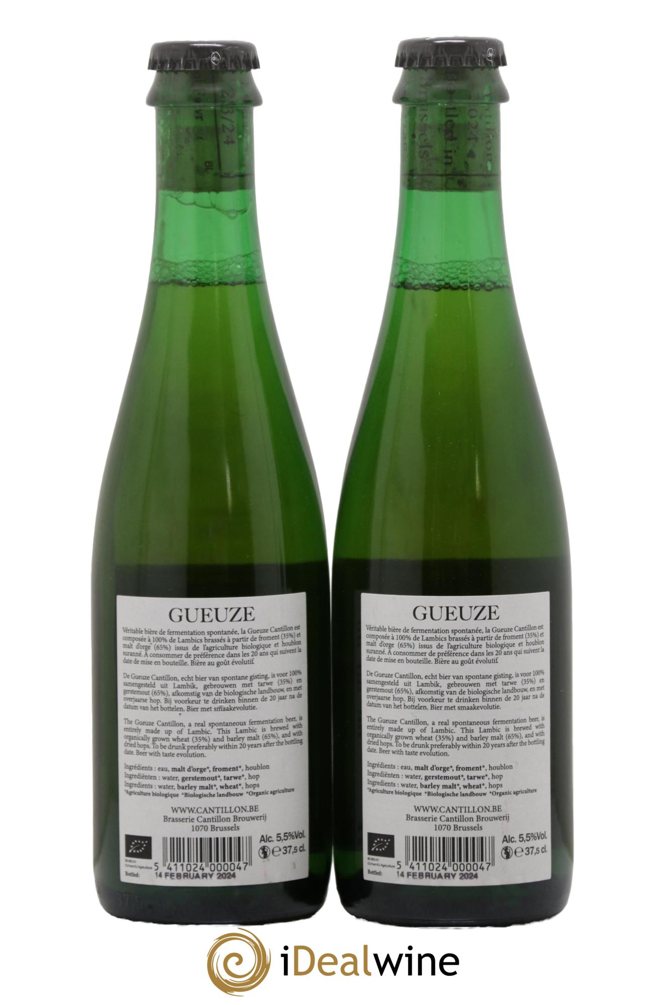 Bière Lambic Bio New Label Gueuze Cantillon (bottled 2024) - Lot de 2 demi bouteilles - 1