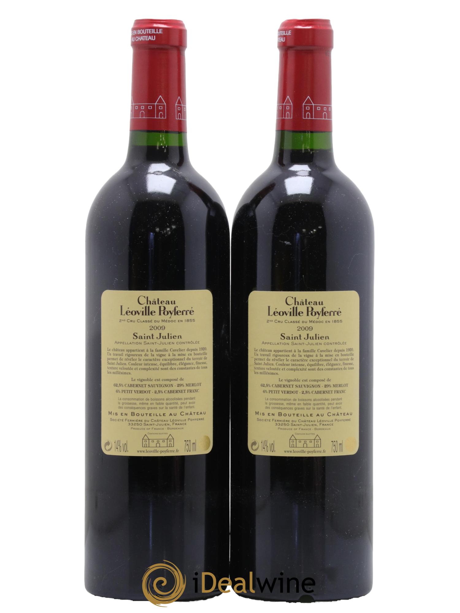 Château Léoville Poyferré 2ème Grand Cru Classé 2009 - Lot de 2 bouteilles - 1