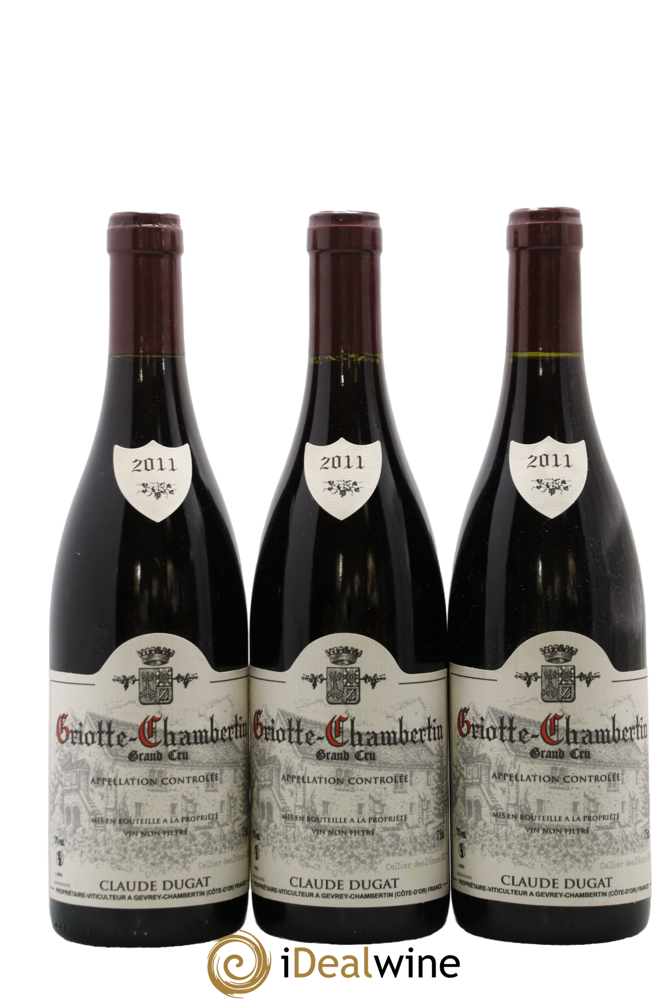 Griotte-Chambertin Grand Cru Claude Dugat 2011 - Lot of 3 bottles - 0