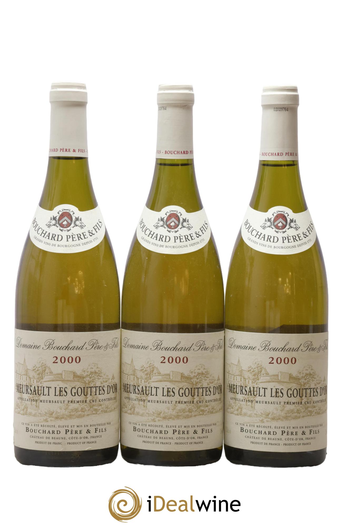 Meursault 1er Cru Les Gouttes d'Or Bouchard Père & Fils 2000 - Lot de 3 bouteilles - 0