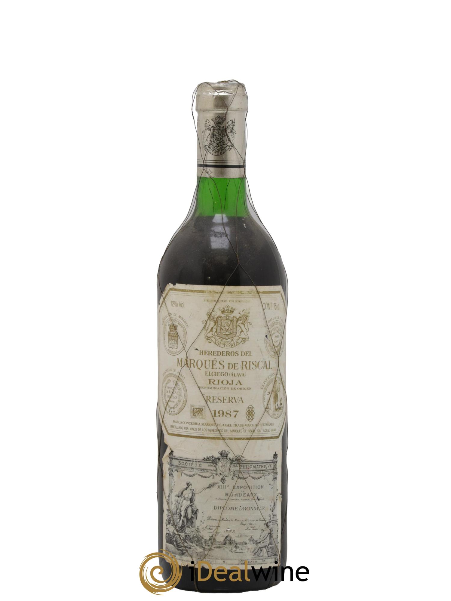 Rioja DOCA Reserva Marqués de Riscal 1987 - Posten von 1 Flasche - 0