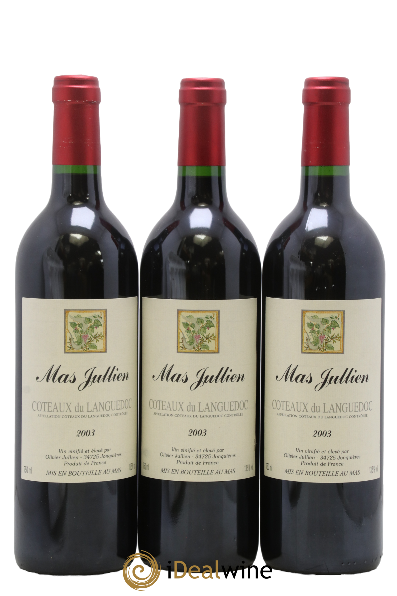 Terrasses du Larzac Mas Jullien Olivier Jullien 2003 - Lot de 3 bouteilles - 0