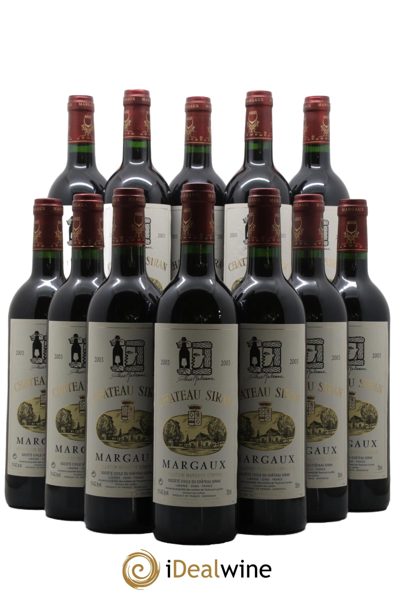 Château Siran 2003 - Lotto di 12 bottiglie - 0