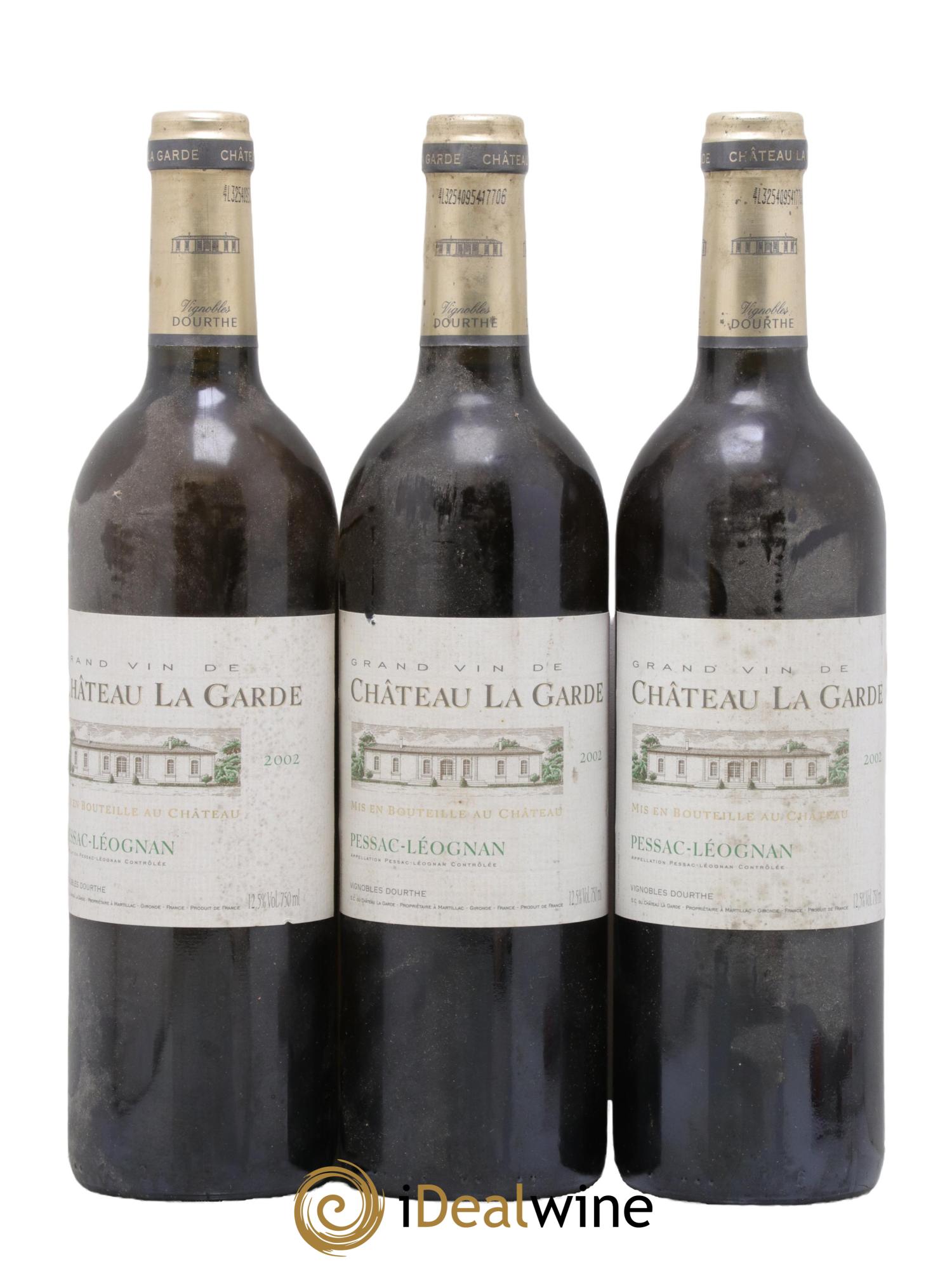 Château la Garde 2002 - Lotto di 3 bottiglie - 0