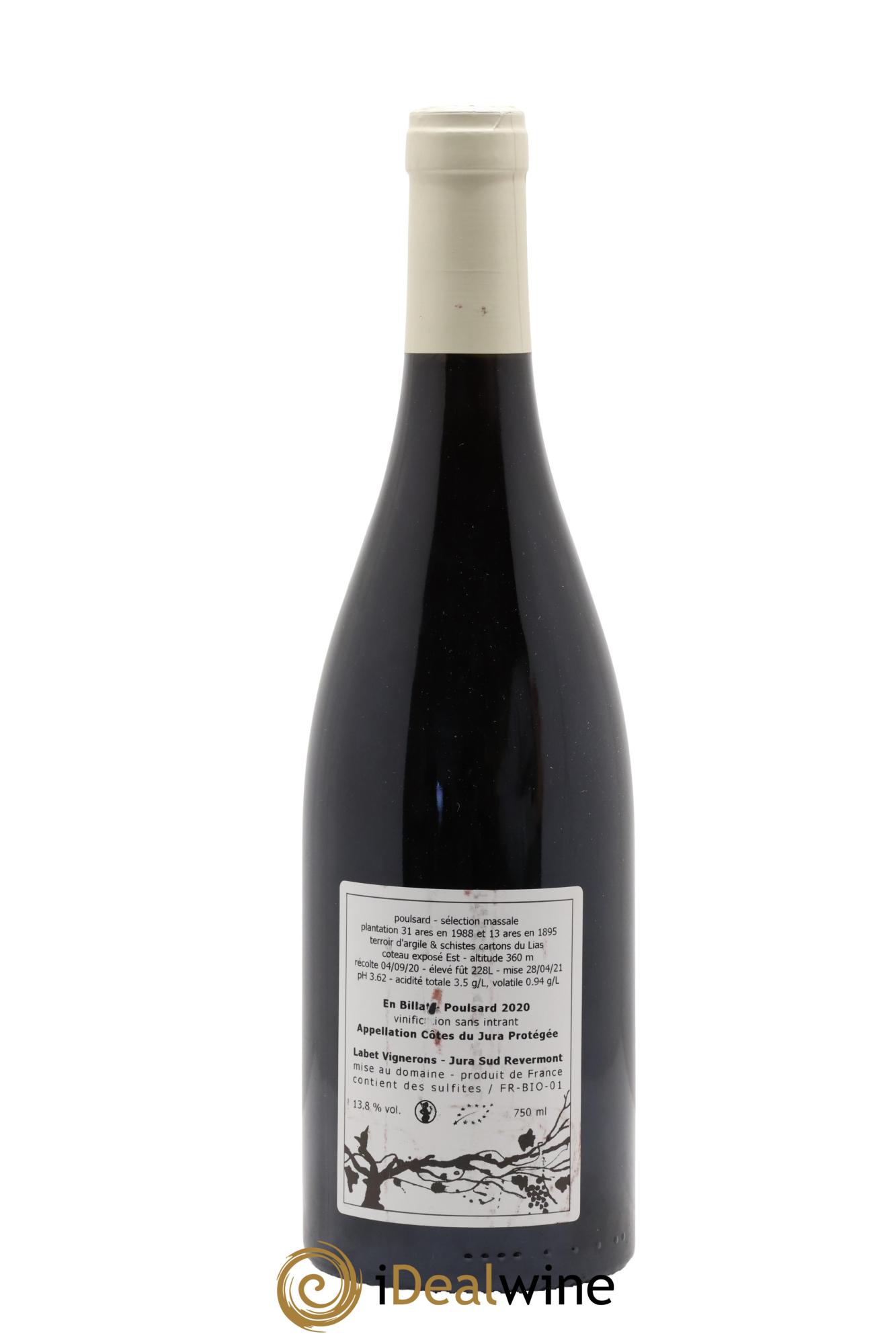 Côtes du Jura Poulsard En Billat Romain - Julien - Charline Labet 2020 - Lot of 1 bottle - 1