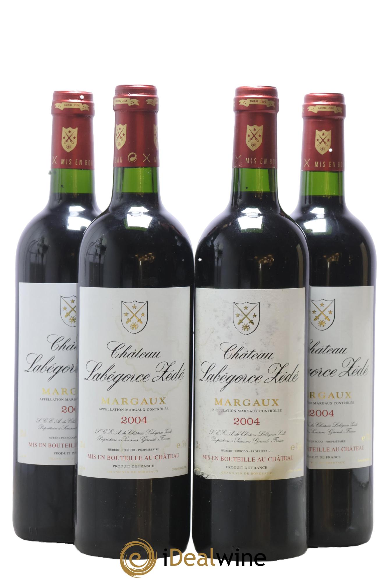 Château Labegorce Zédé Cru Bourgeois 2004 - Lot de 4 bouteilles - 0