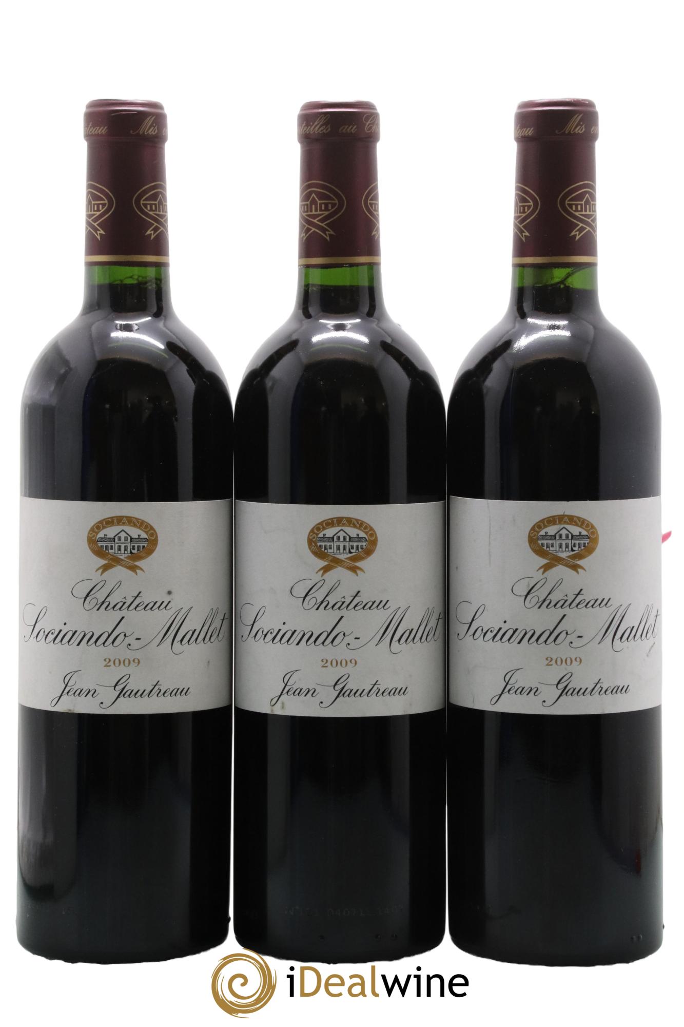 Château Sociando Mallet 2009 - Lot de 3 bouteilles - 0