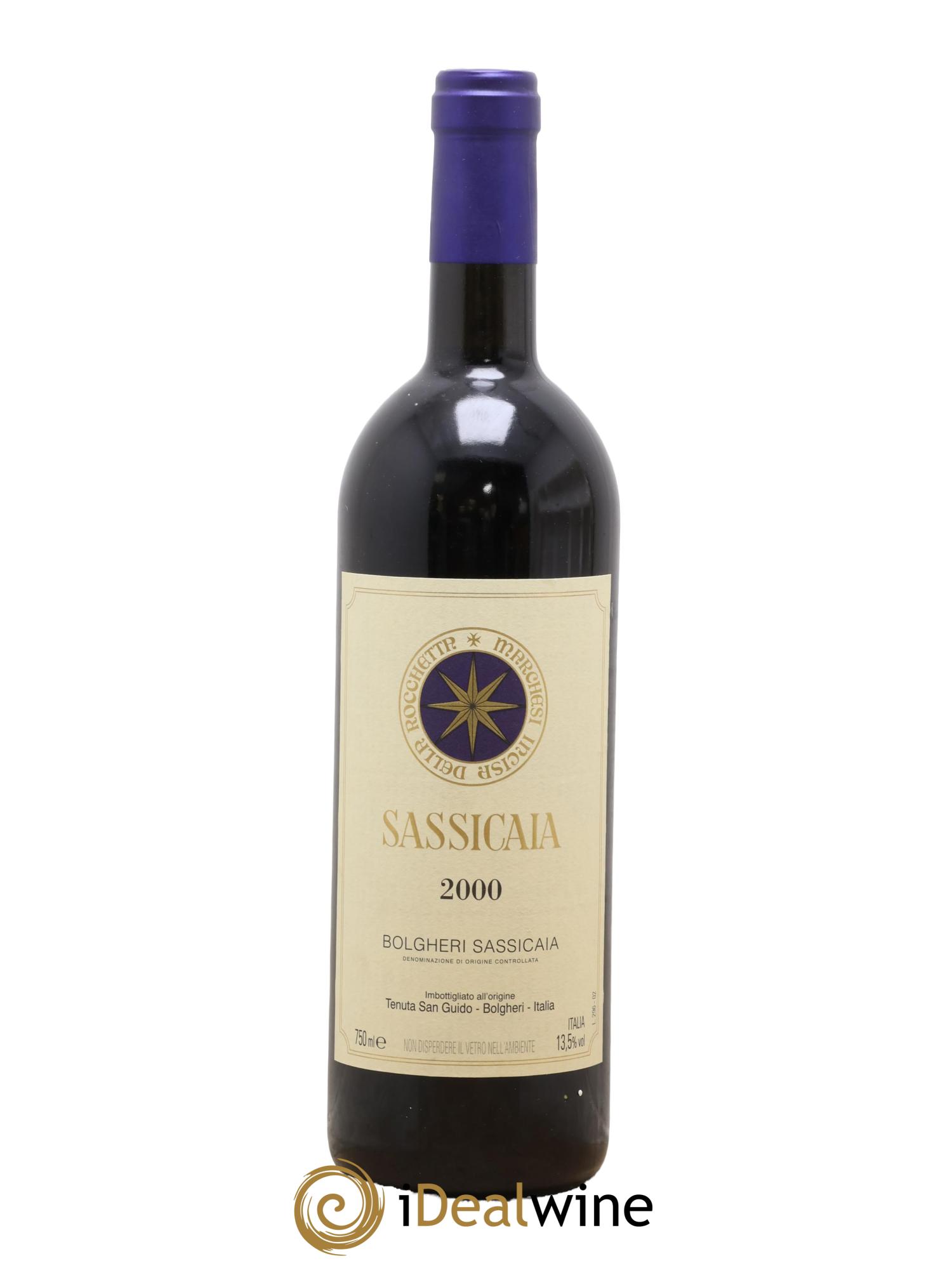 Bolgheri DOC Sassicaia Tenuta San Guido 2000 - Lot de 1 bouteille - 0