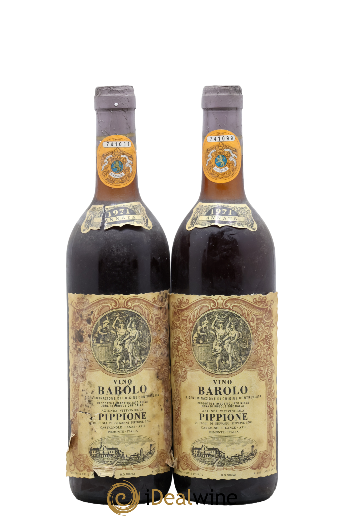 Barolo Pippione 1971 - Lot de 2 bouteilles - 0
