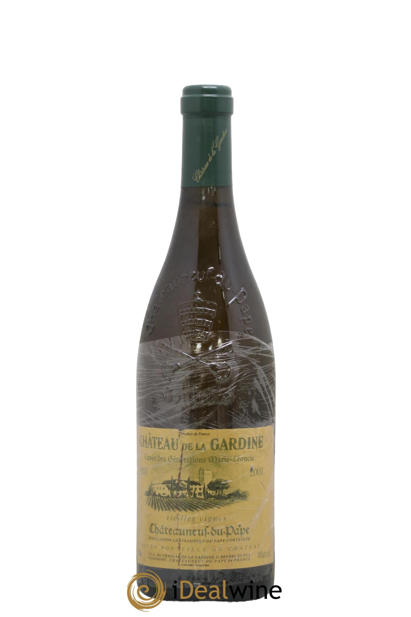 Châteauneuf-du-Pape La Gardine Cuvée des Générations Marie Léoncie Famille Brunel 2001 - Lot of 1 bottle - 0