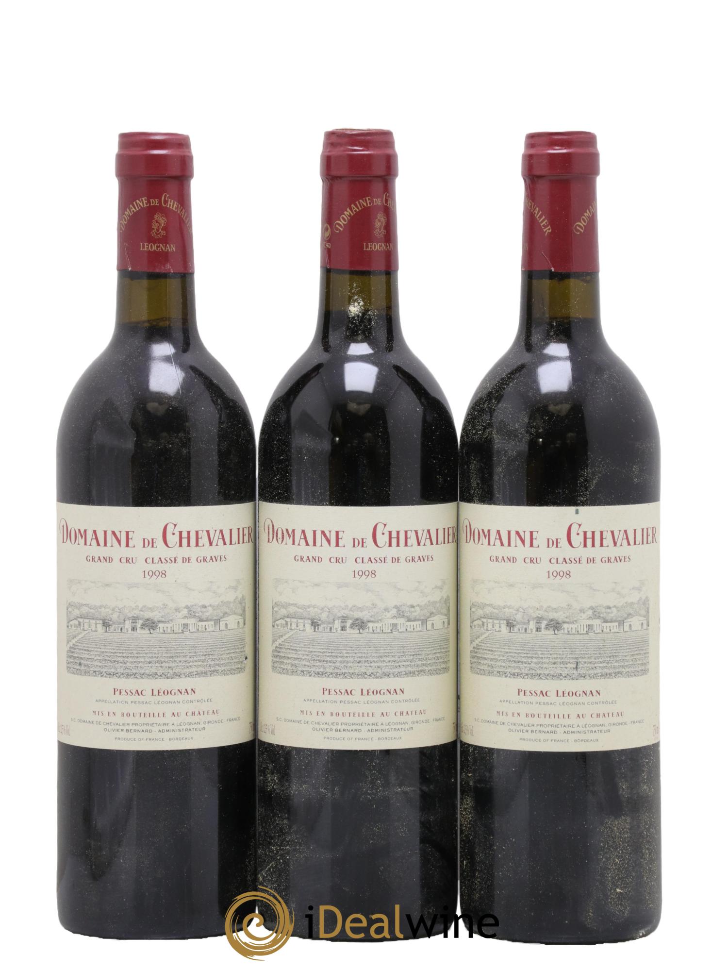 Domaine de Chevalier Cru Classé de Graves 1998 - Lot de 3 bouteilles - 0