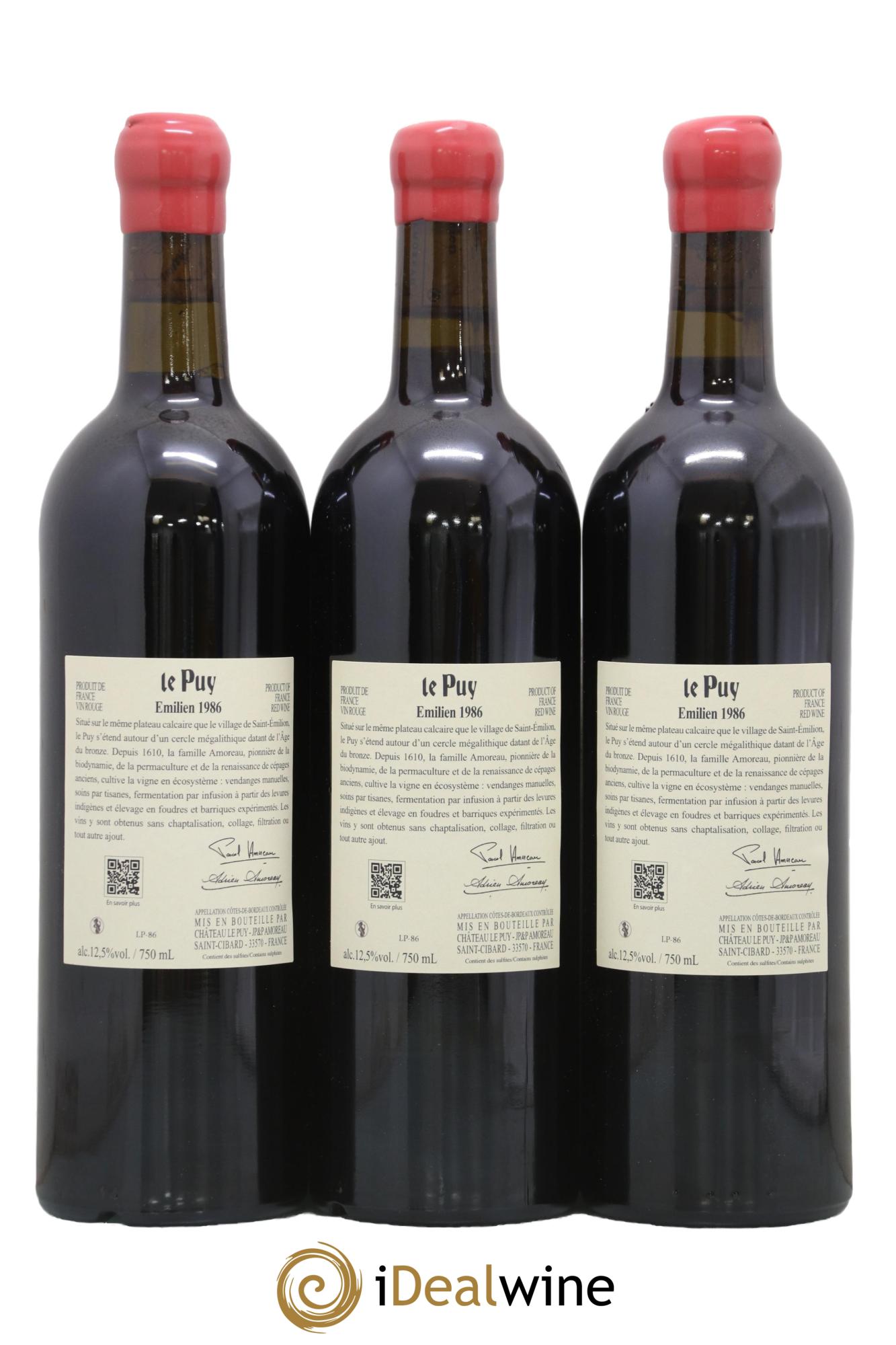 Le Puy - Cuvée Emilien  1986 - Lotto di 3 bottiglie - 1