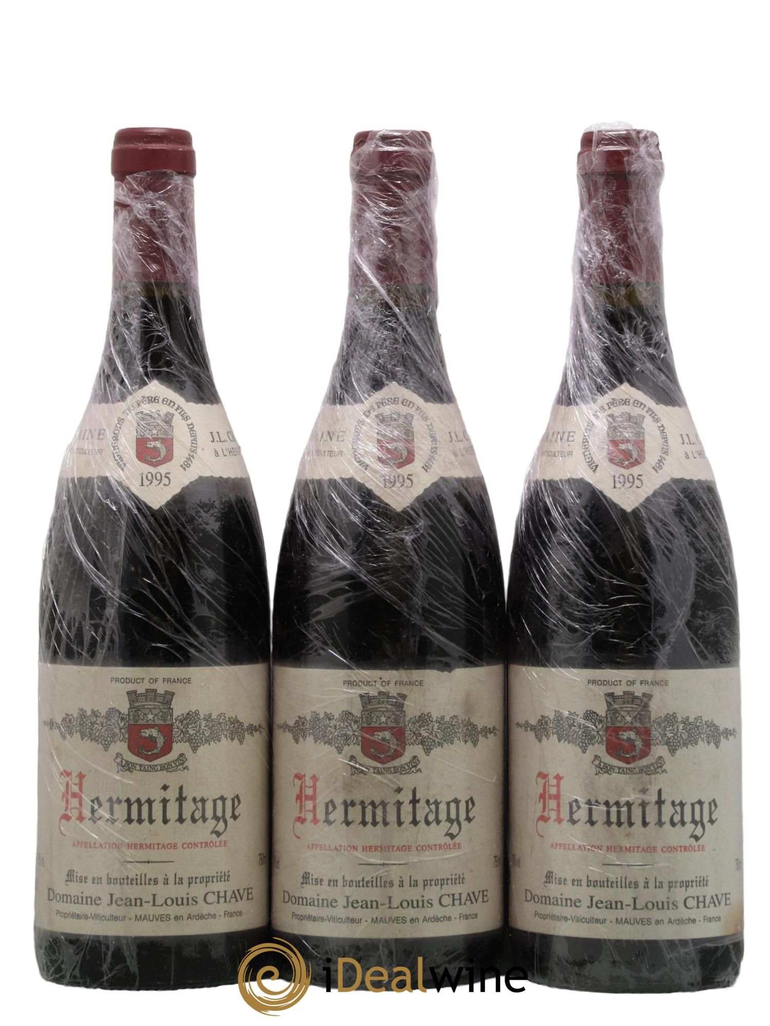 Hermitage Jean-Louis Chave 1995 - Posten von 3 Flaschen - 0