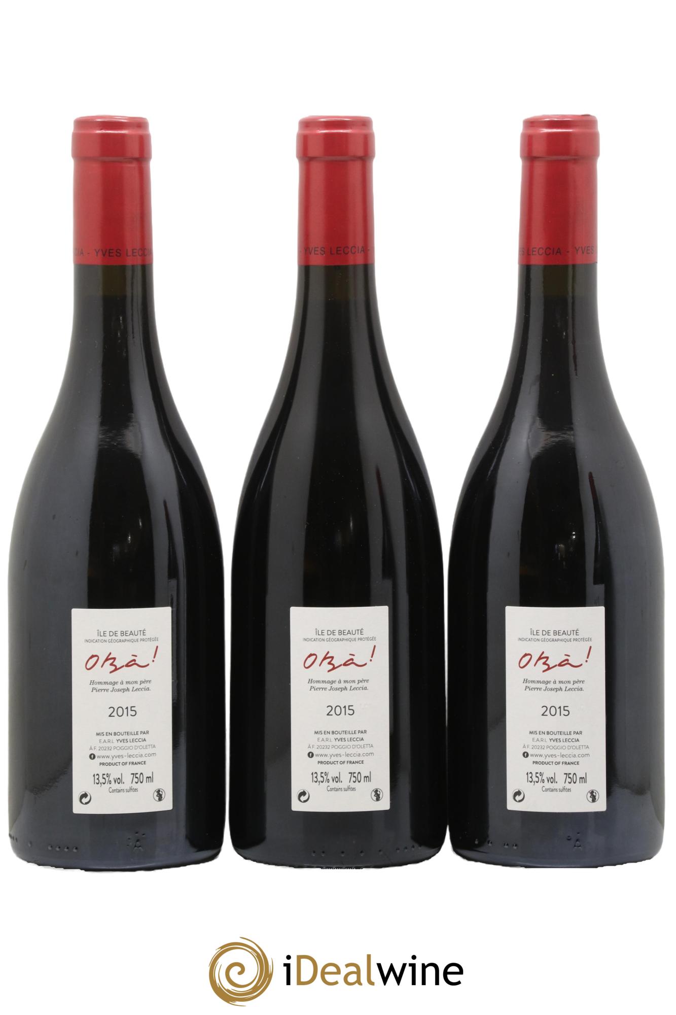 IGP Ile de Beauté O Bà ! Yves Leccia 2015 - Lot de 3 bouteilles - 1