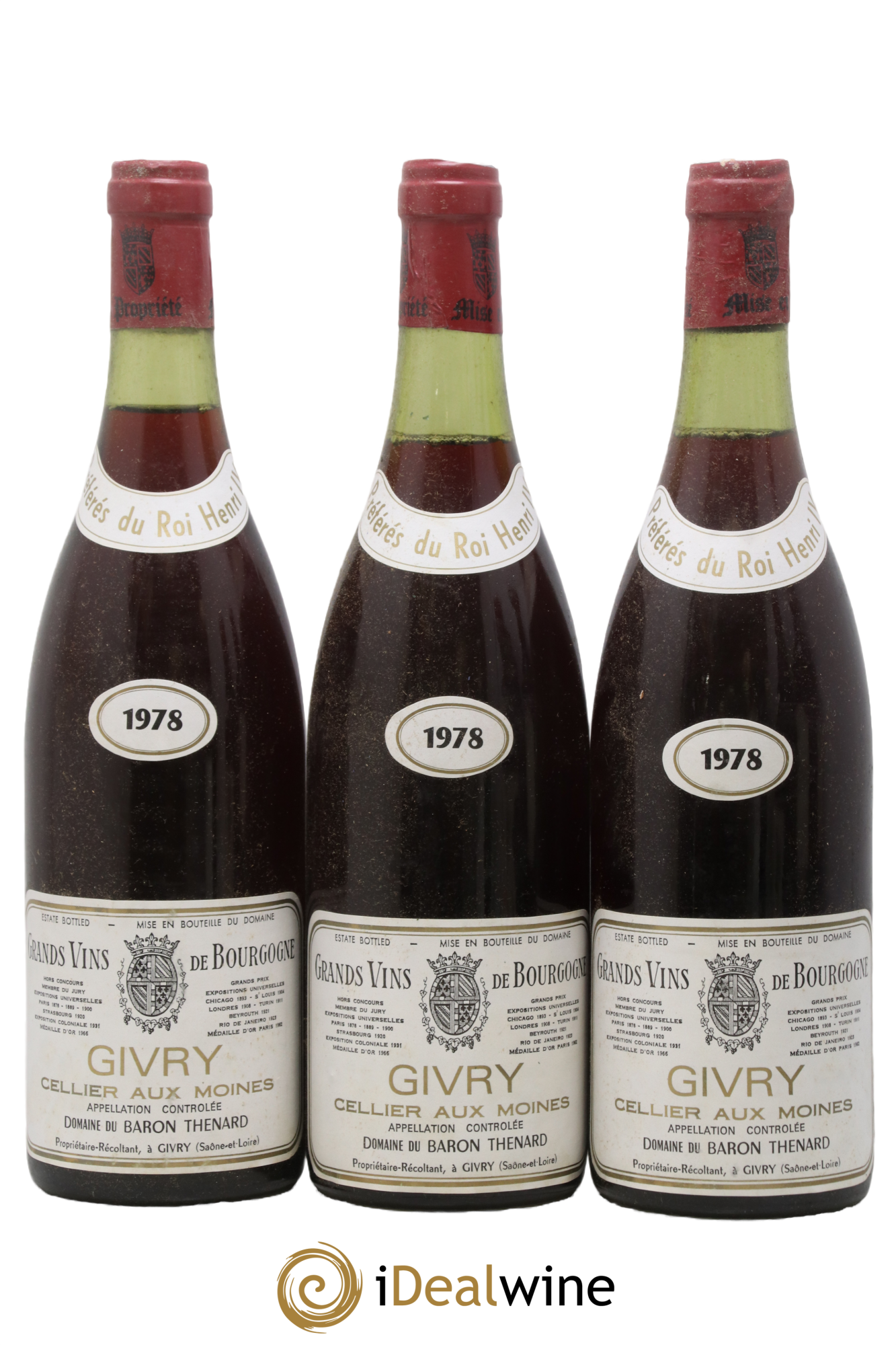 Givry Cellier Aux Moines Domaine Du Baron Thenard 1978 - Posten von 3 Flaschen - 0