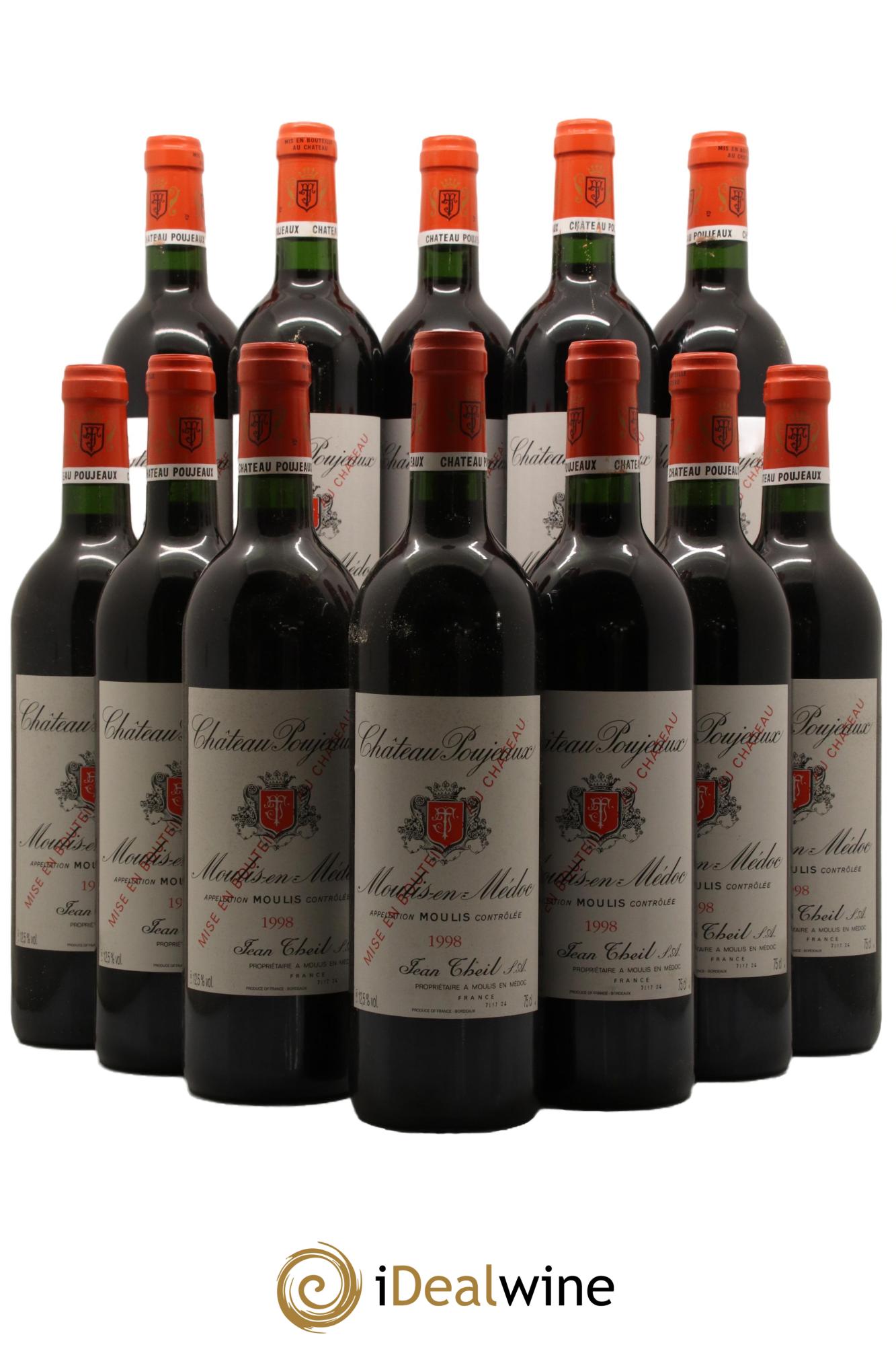 Château Poujeaux 1998 - Lot de 12 bouteilles - 0