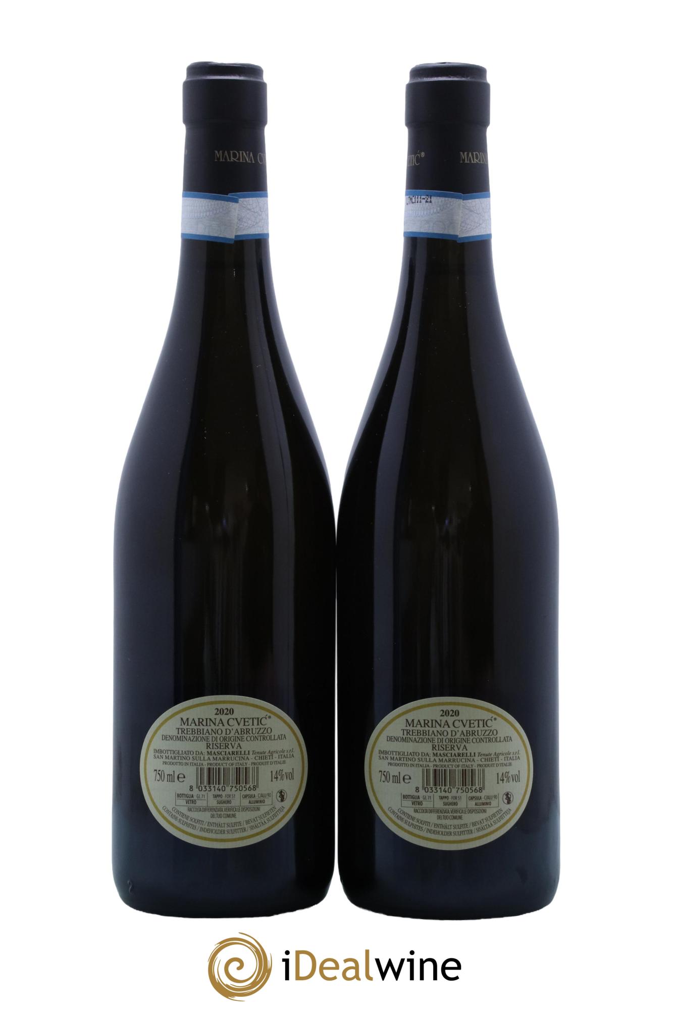 Trebbiano d'Abruzzo Riserva Trebbiano Marina Cvetic 2020 - Lot de 2 bouteilles - 1
