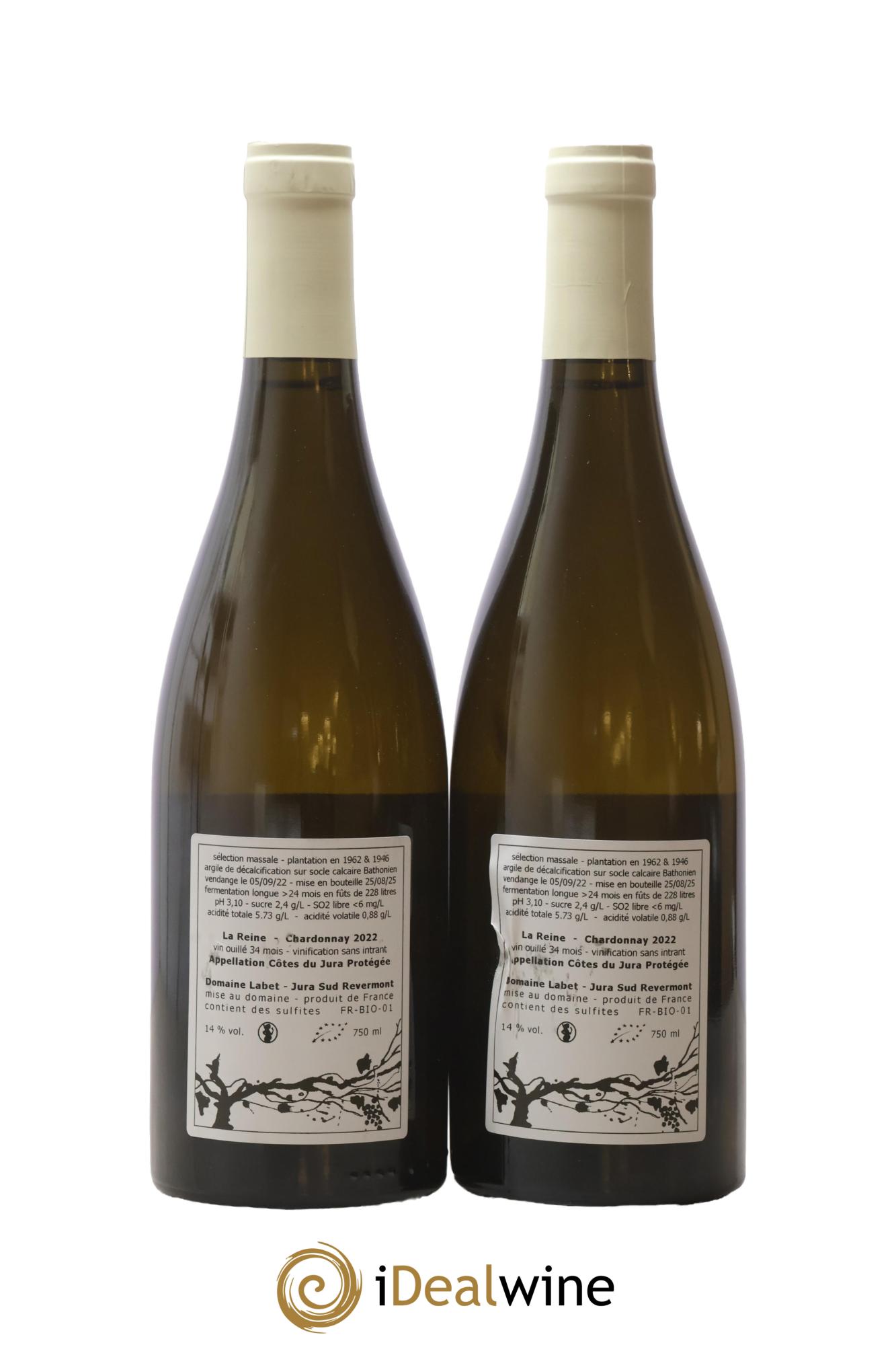 Côtes du Jura Chardonnay La Reine Romain - Julien - Charline Labet 2022 - Lot of 2 bottles - 1