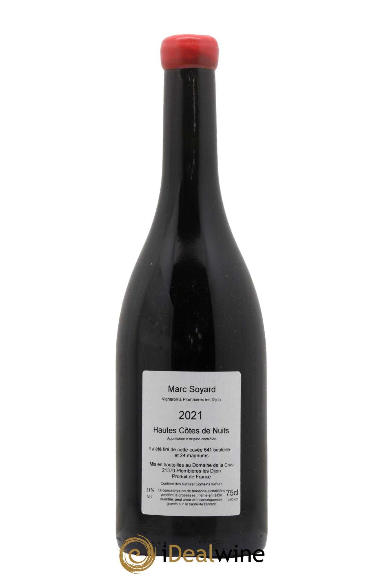 Hautes-Côtes de Nuits Domaine de la Cras - Marc Soyard 2021 - Lot de 1 bouteille - 1
