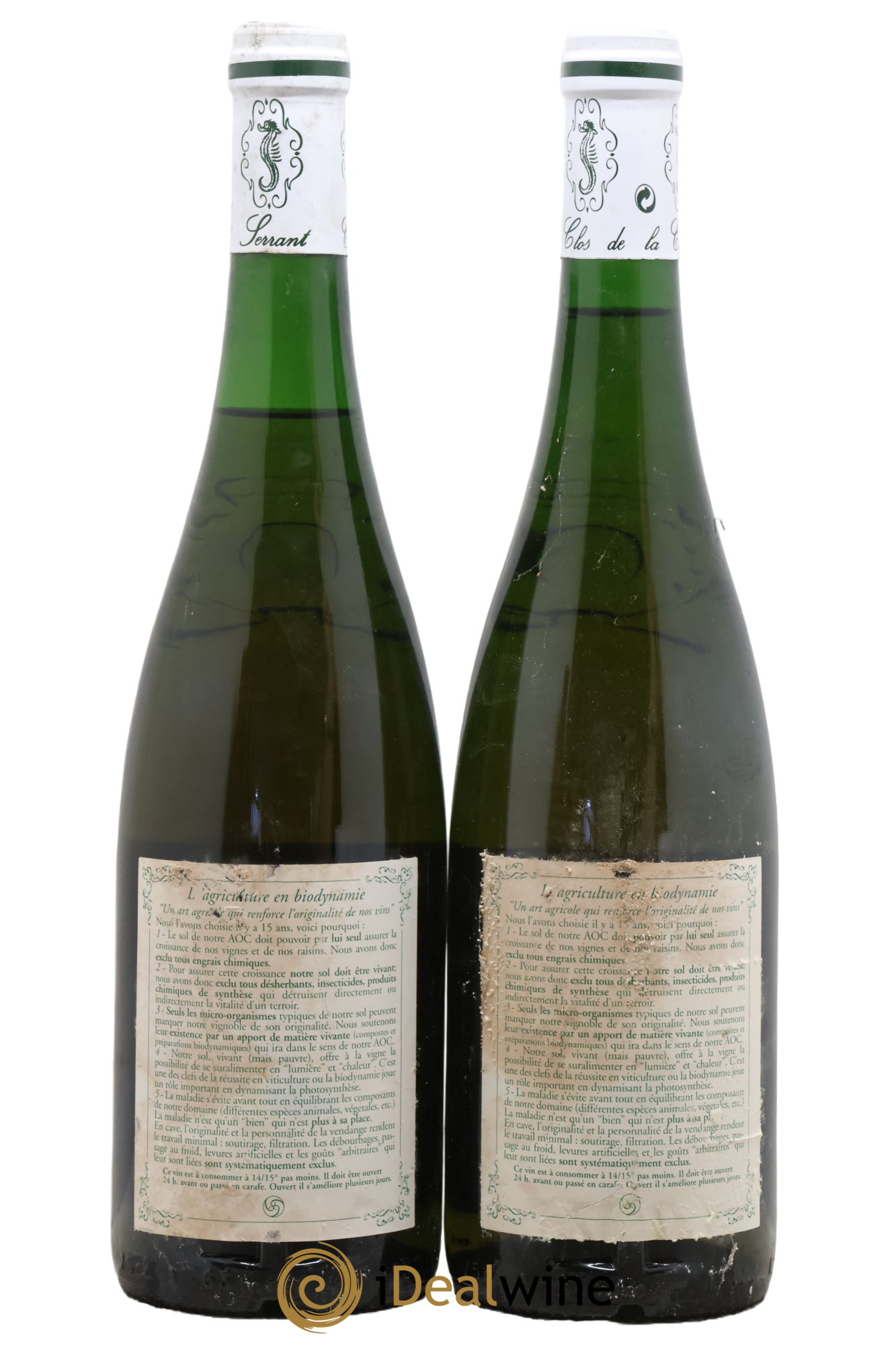 Savennières Clos de la Coulée de Serrant Vignobles de la Coulée de Serrant - Nicolas Joly 1995 - Lot of 2 bottles - 1