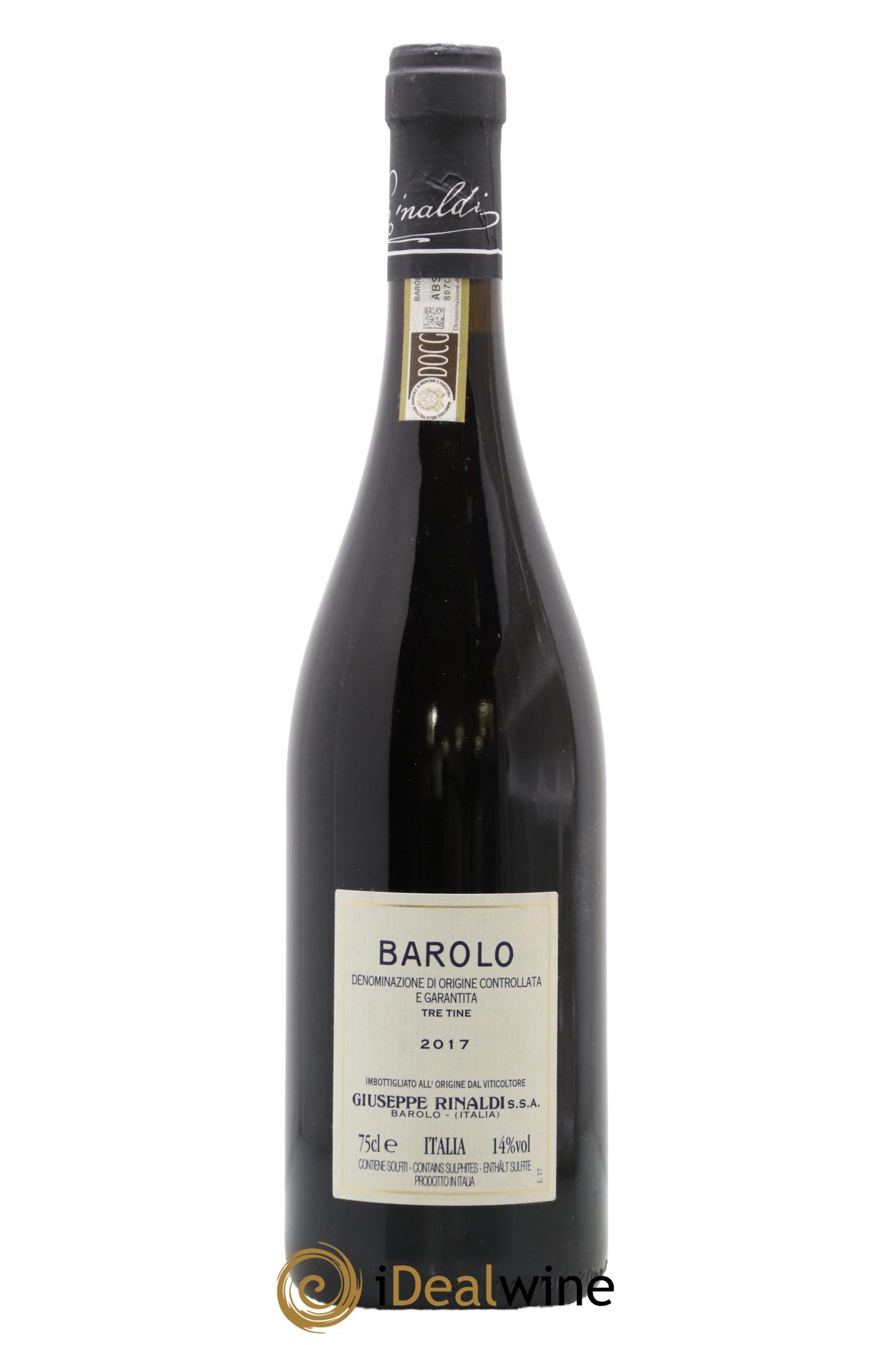 Barolo DOCG Tre Tine Giuseppe Rinaldi 2017 - Lot de 1 bouteille - 1