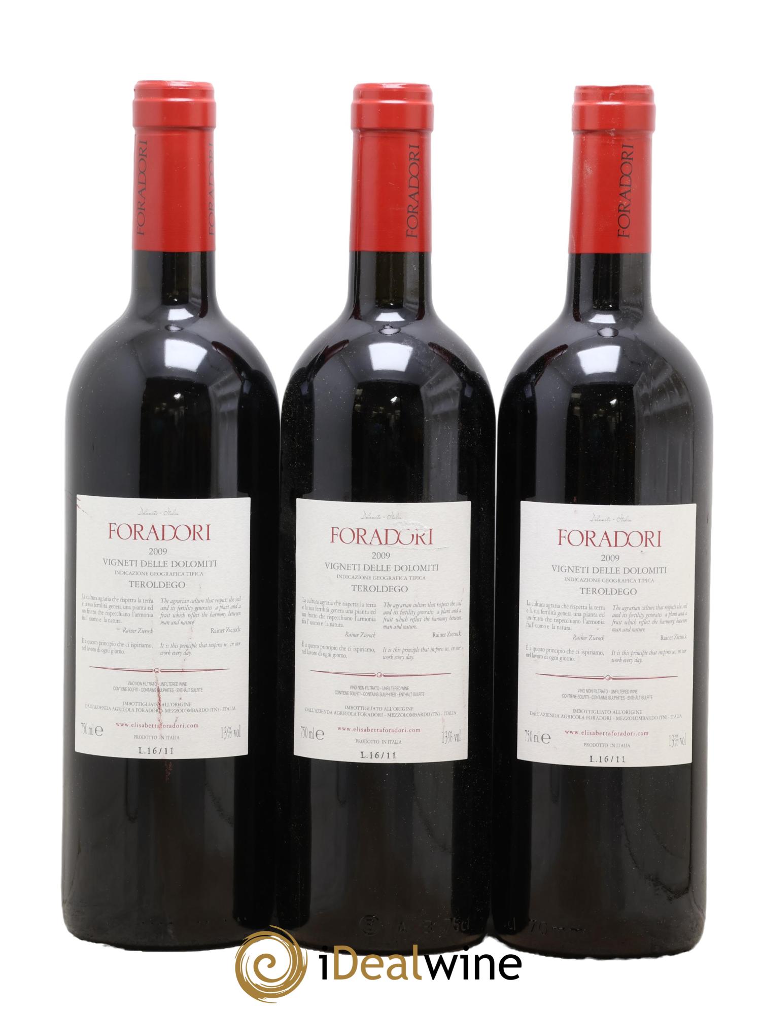 Vigneti delle Dolomiti IGT  Teroldego Elisabetta Foradori 2009 - Lot of 3 bottles - 1