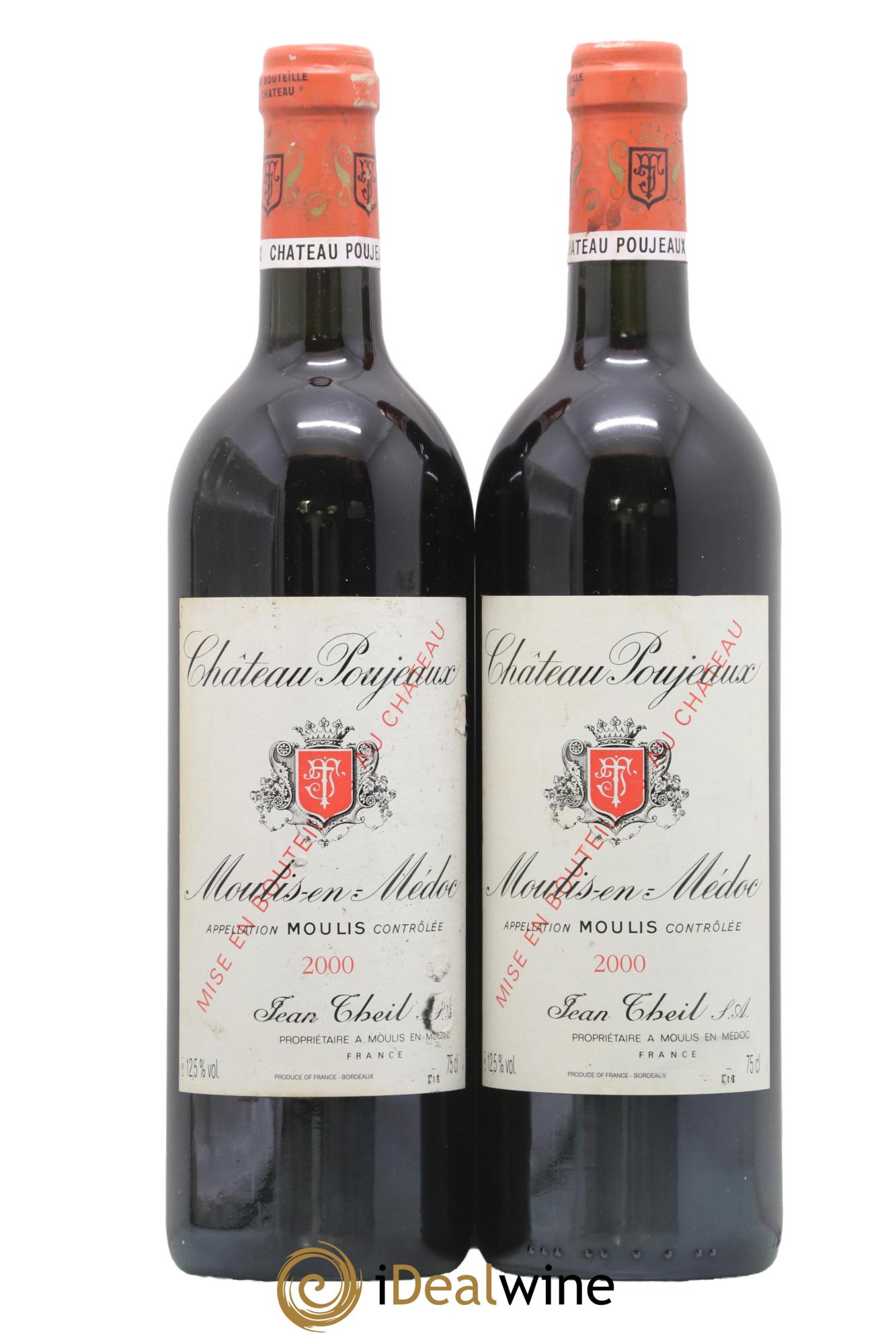 Château Poujeaux 2000 - Lot de 2 bouteilles - 0