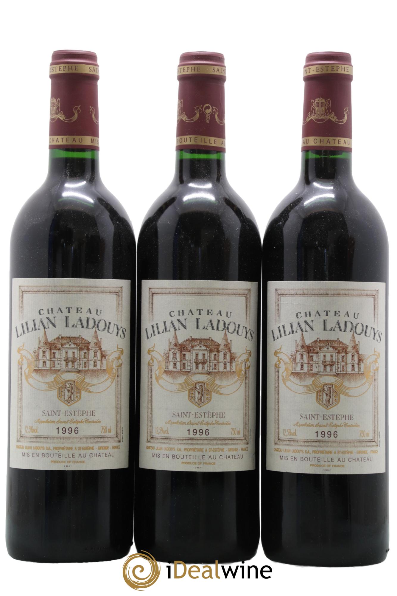 Château Lilian Ladouys Cru Bourgeois 1996 - Lot de 3 bouteilles - 0