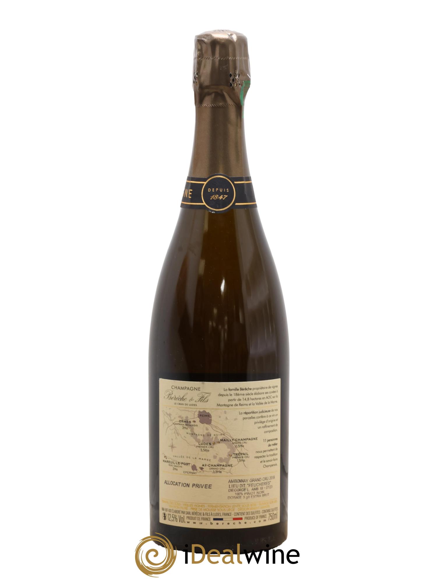 Ambonnay Grand Cru Extra-Brut Bérêche et Fils 2018 - Lot de 1 bouteille - 1