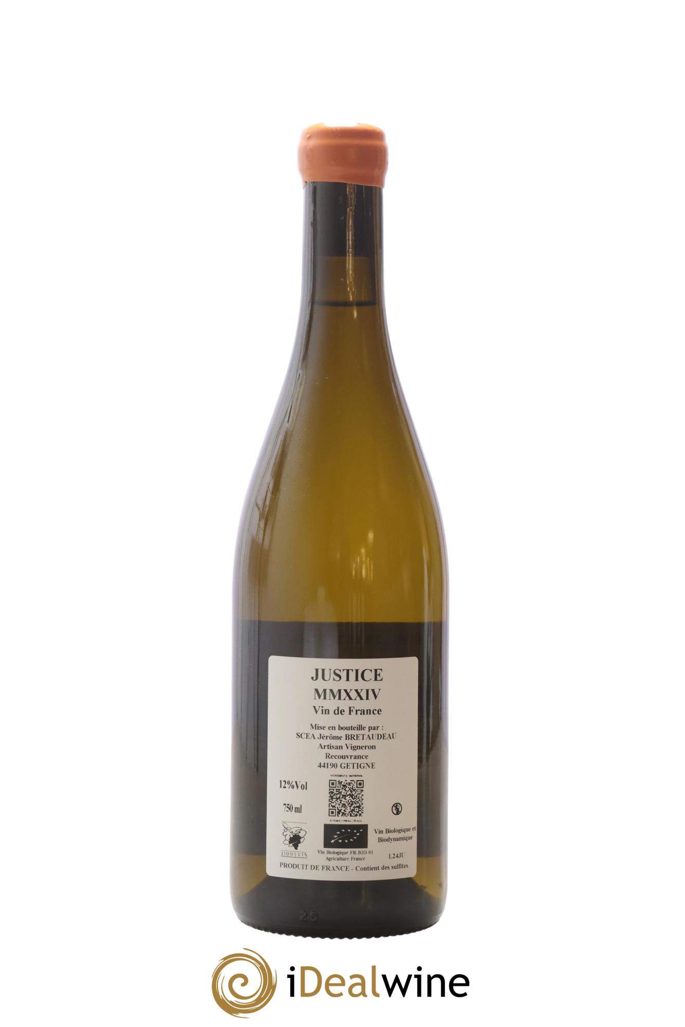 Vin de France La Justice Jérôme Bretaudeau - Domaine de Bellevue 2024 - Lot of 1 bottle - 1